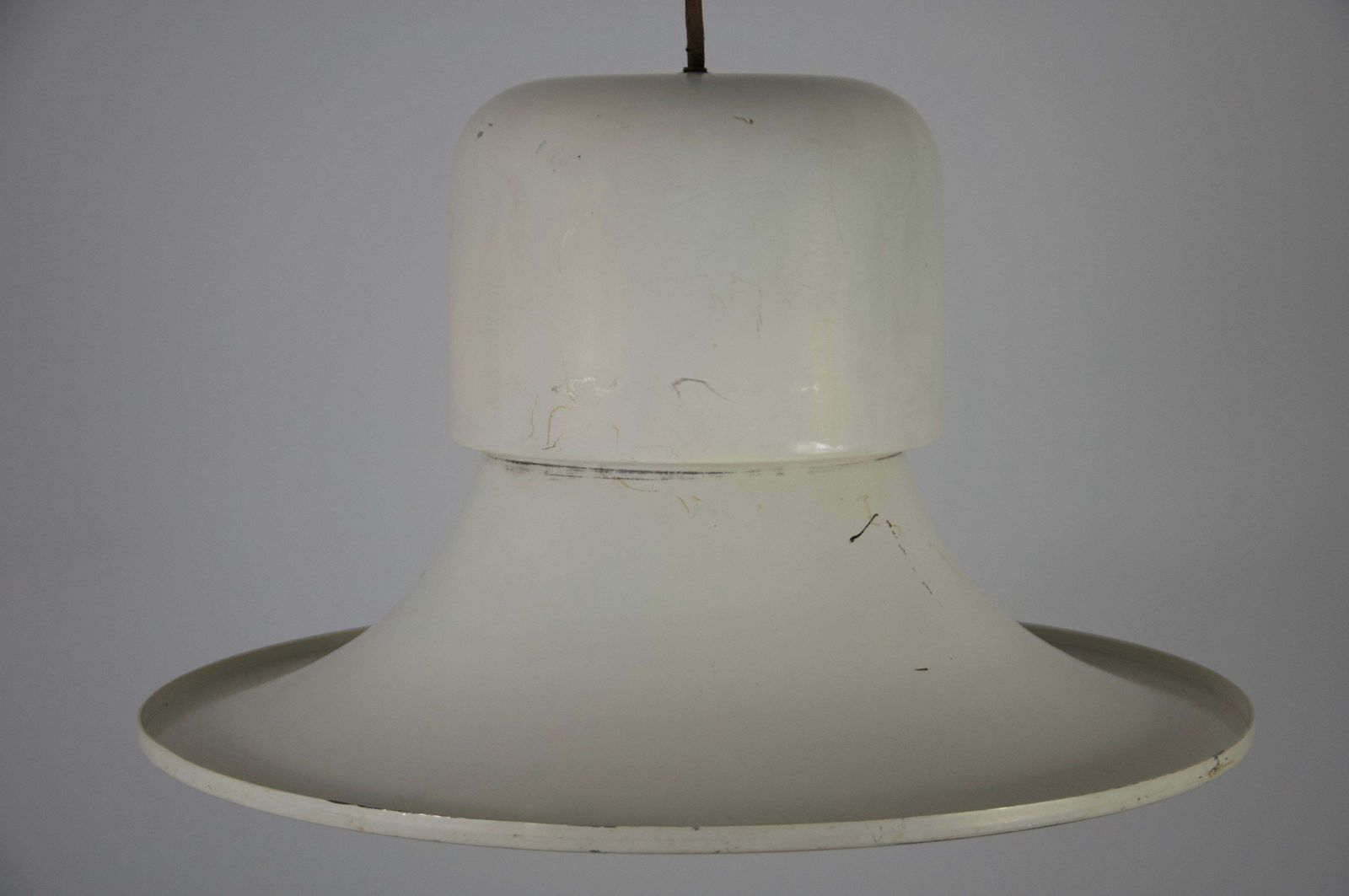 White Metal Hanging Lamp By Joe Colombo Stilnovo, Italy, 1950s photo 987.0