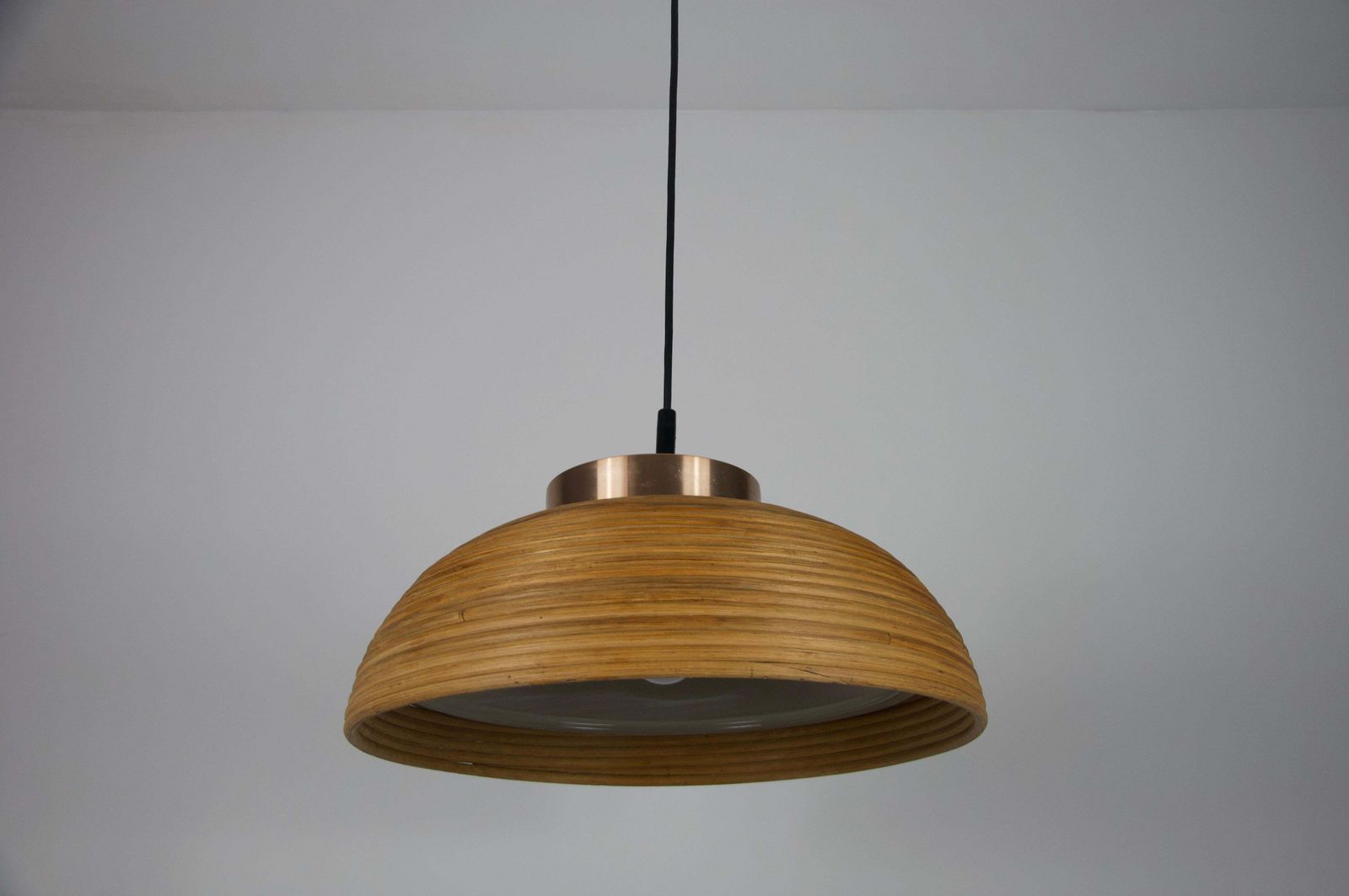 Wooden And Glass Pendant Lamp By Doria, 1960s, Germany photo Lighting