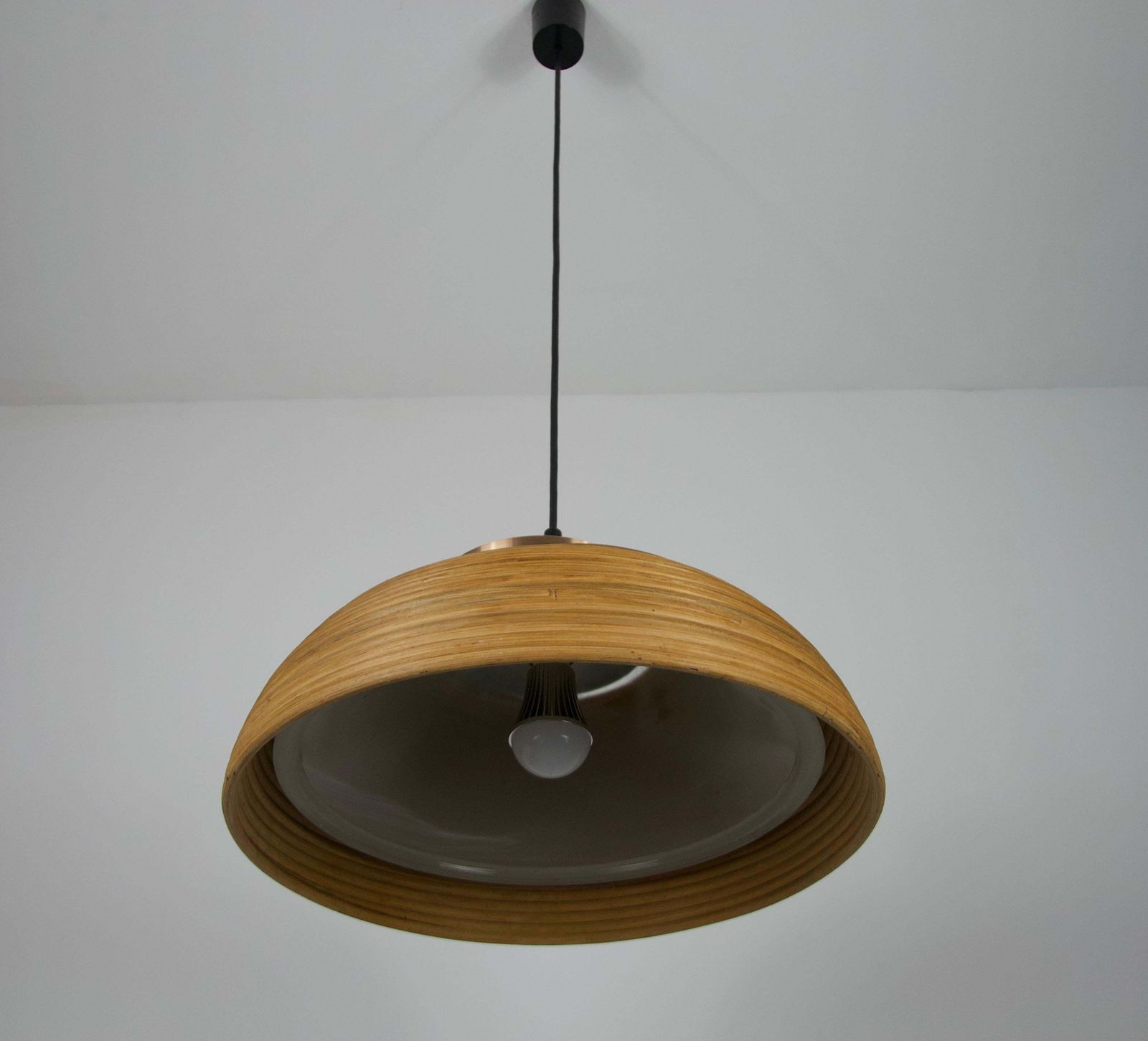 Wooden And Glass Pendant Lamp By Doria, 1960s, Germany photo 733.0