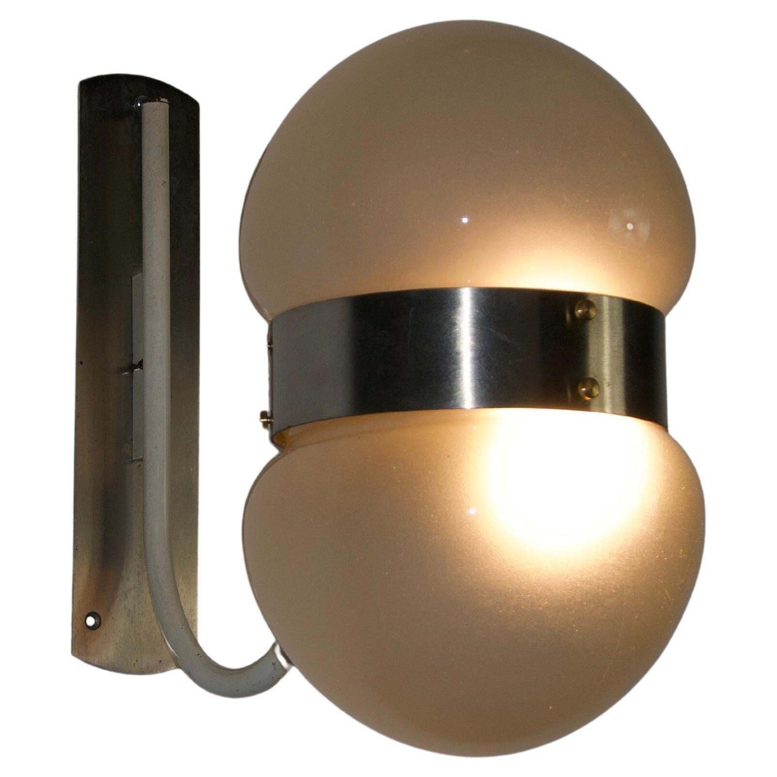 Chrome And Glass Wall Lamp By Sergio Mazza For Artemide, Italy, 1960s