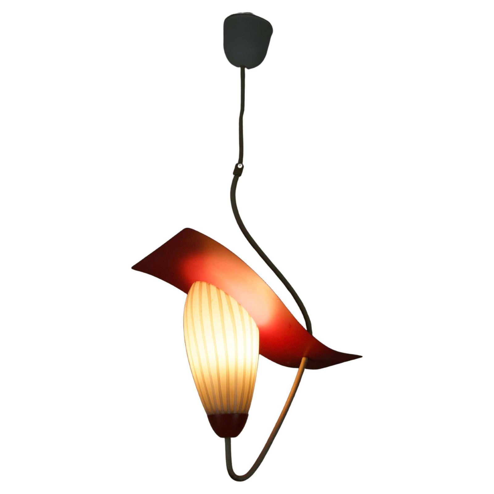 Mid Century Glass And Metal Sputnik Ceiling Lamp, Germany, 1960s