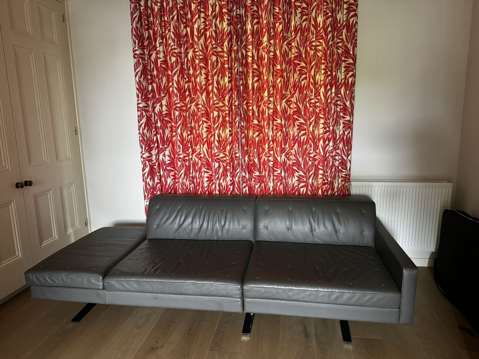 Rare Poltrona Frau “Kennedee” 3 Seat Sofa – In Gunmetal Grey “Pelle Frau” Leather photo furniture