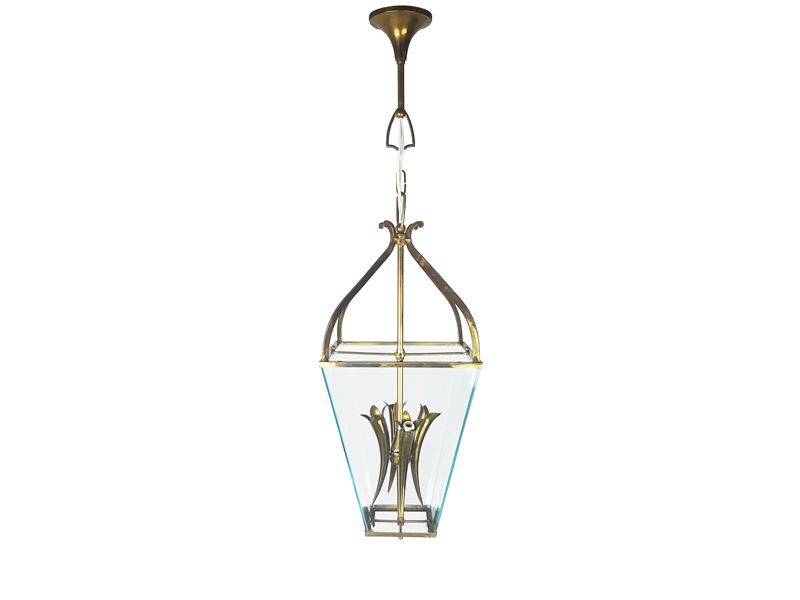 photo buy Mid Century Italian Faceted Glass & Brass Pendant In The Style Of G. Ulrich, 1940s