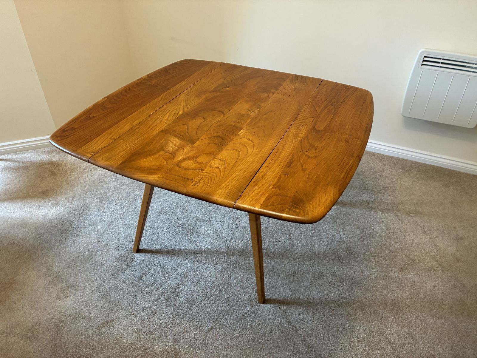 Period Ercol Square Folding Dining Table With Curved Edges photo Furniture