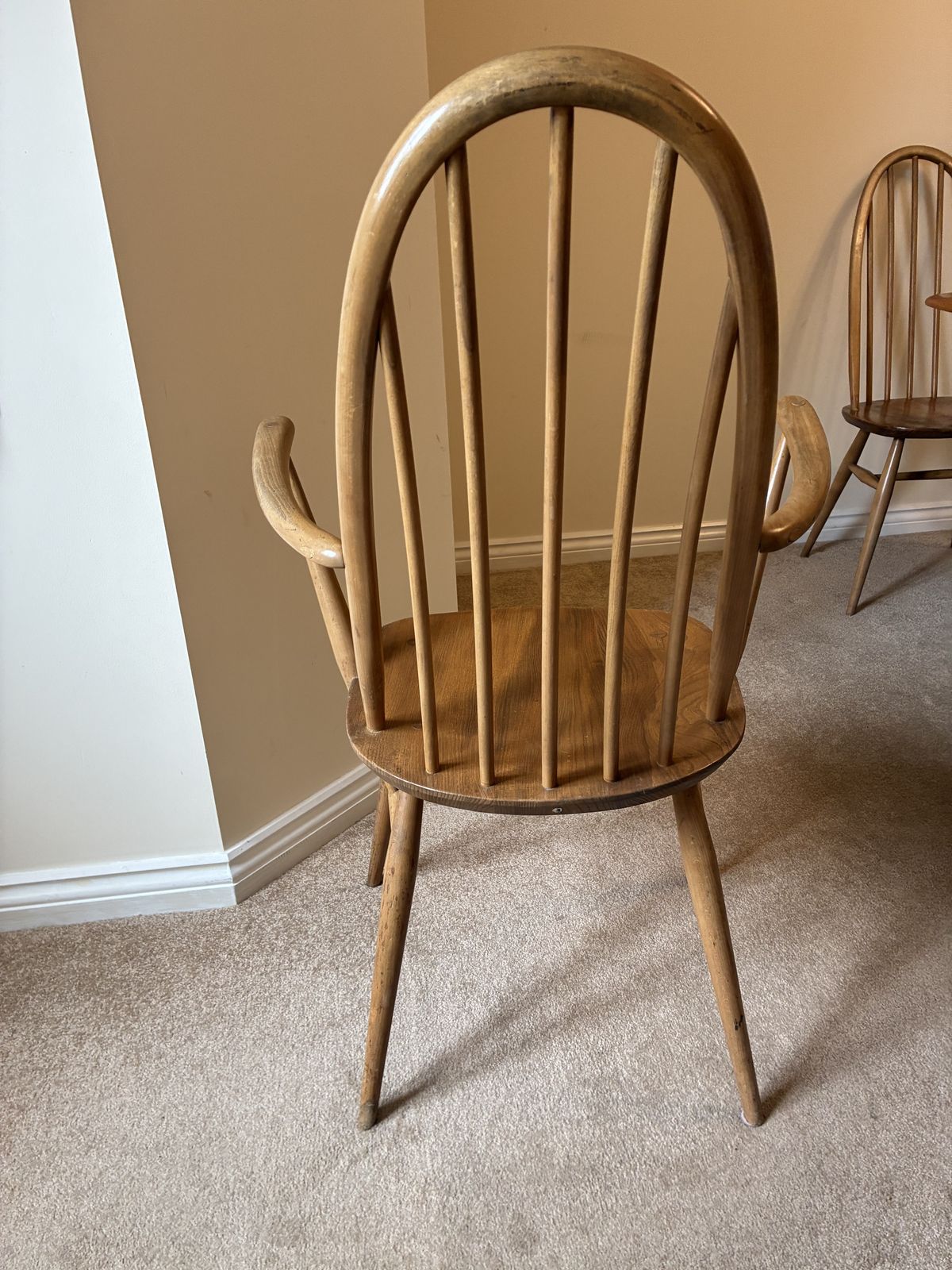 Set Of 6 Period Ercol Quaker Dining Chairs (2 Carver, 4 Standard)   Excellent Condition photo buy
