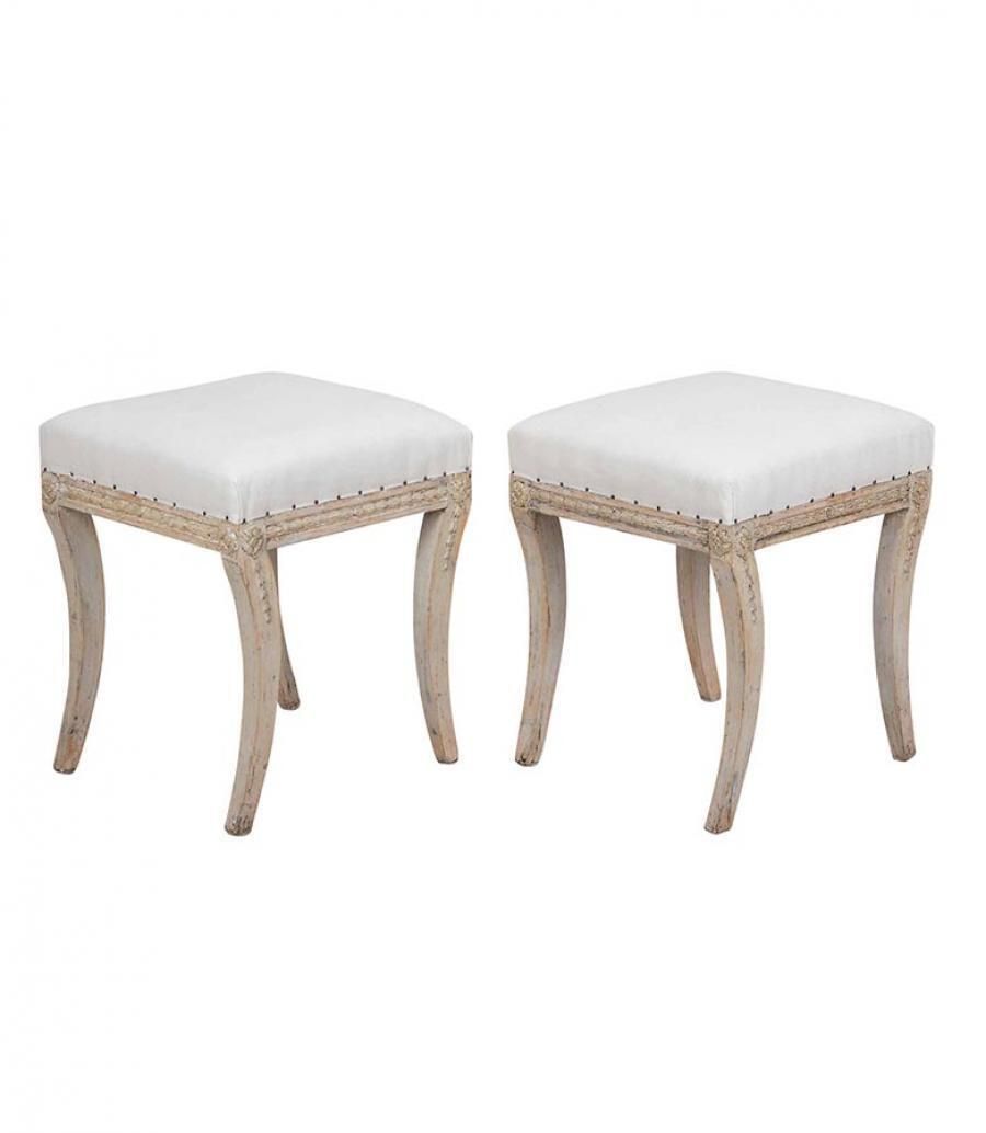 Pair Of 19th Century Swedish Gustavian Period Footstools photo furniture
