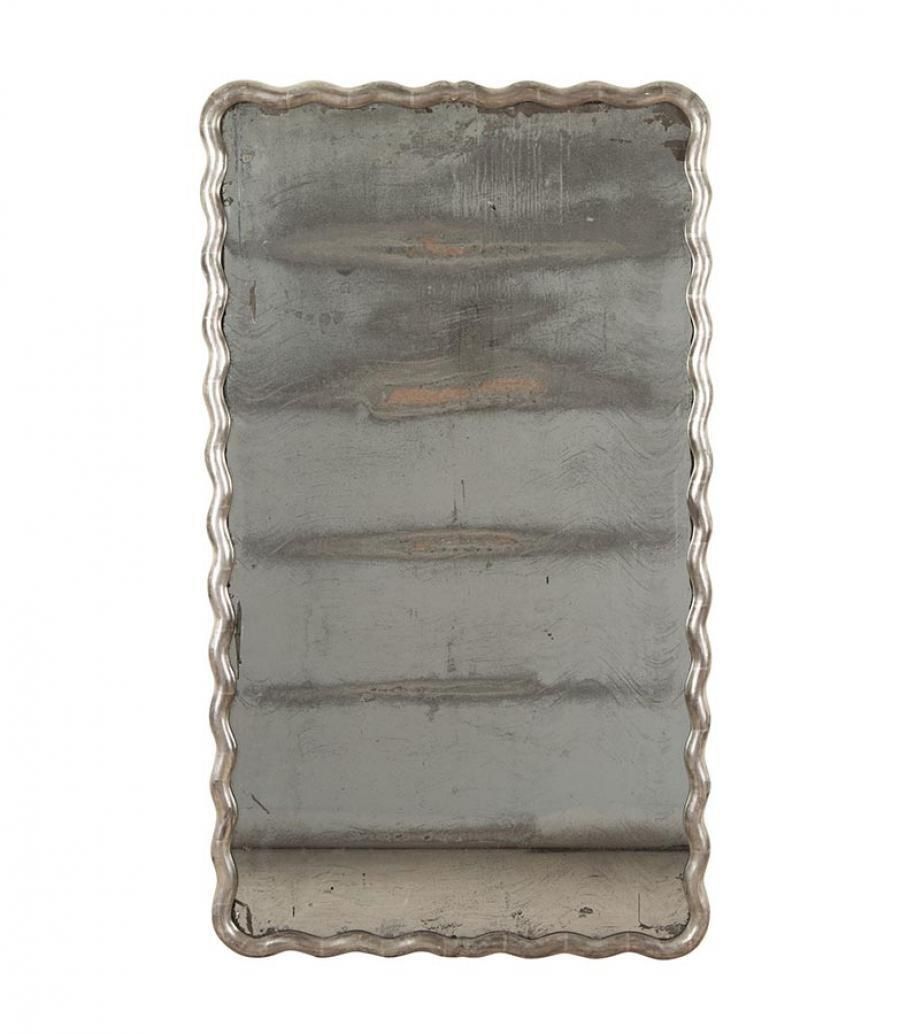 Late 19th Century French Silver Gilt Serpentine Framed Mirror