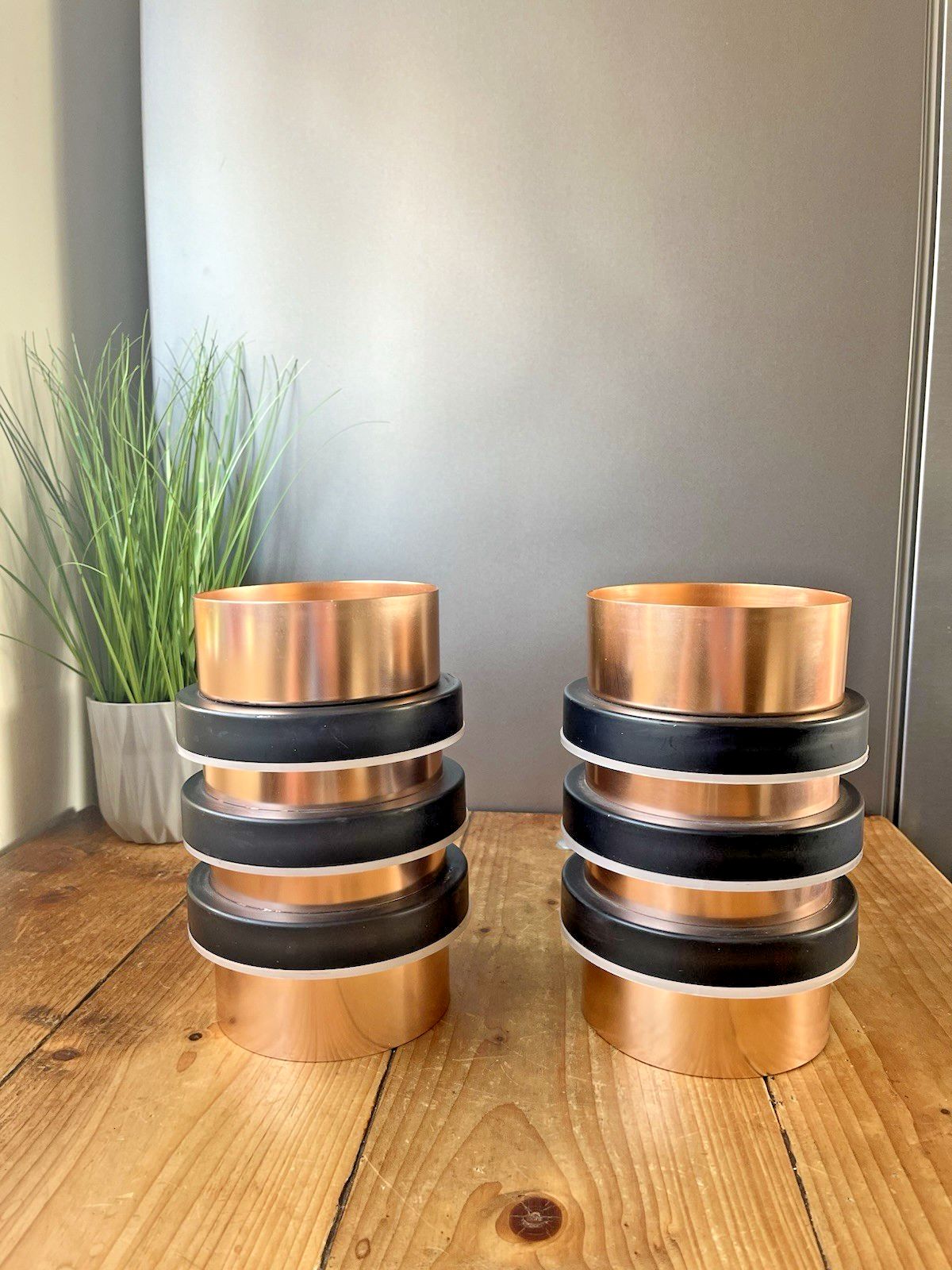 photo furniture Pair Of Gec Mid Century Copper Space Age 70's Ceiling Light Shades Danish Fog & Morup Jo Hammerborg Style