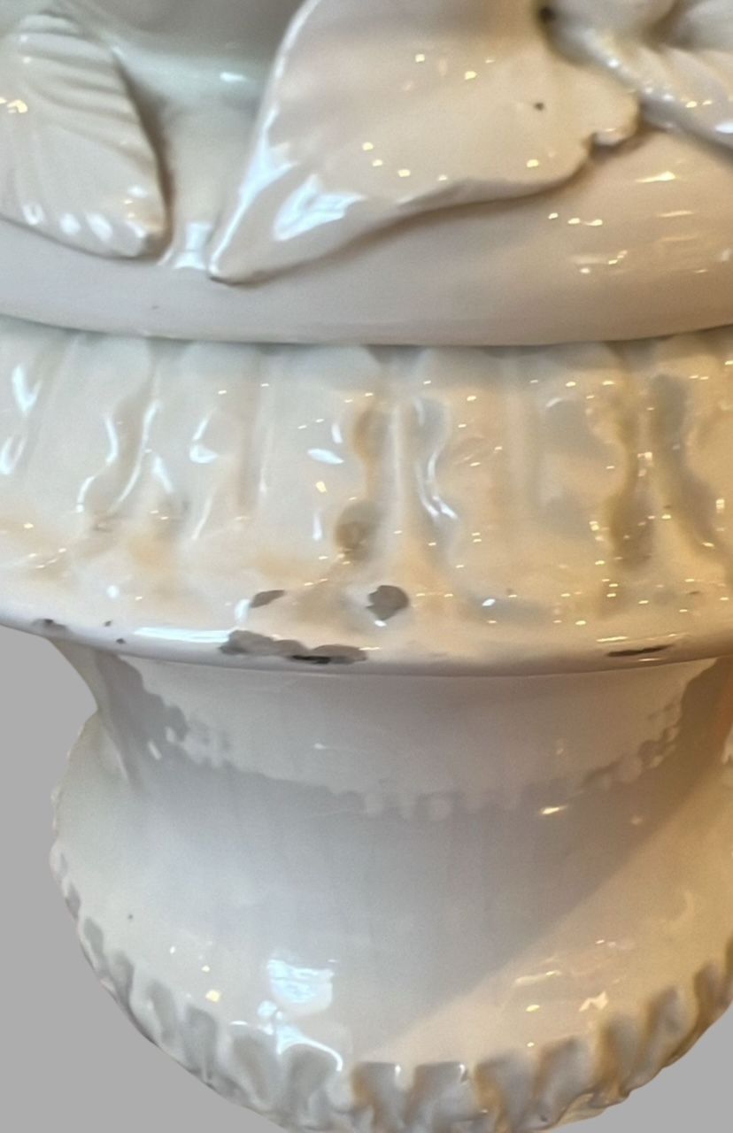A Mid Century Ceramic Fruit Lamp Made In Manise, France. Stamped And Marked photo Lighting