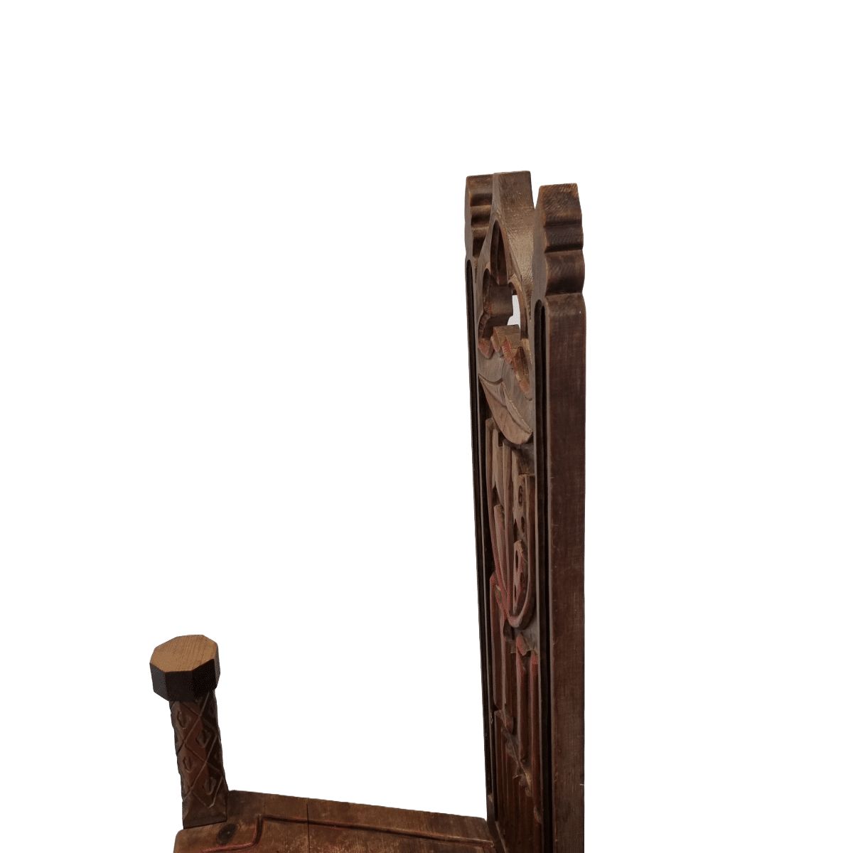 Spanish Hand Carved Gothic Style Chair, 1st Half 1900s photo 495.0