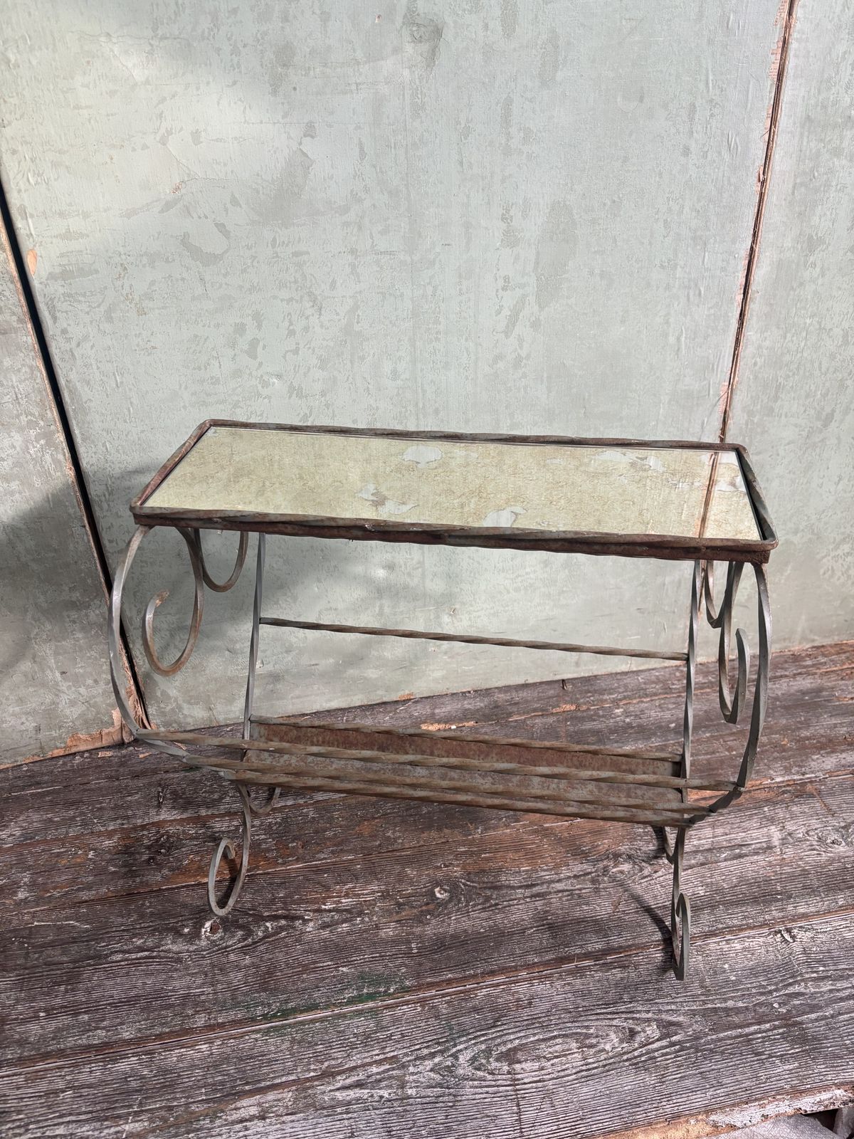 Vintage French Wrought Iron Magazine Rack photo buy