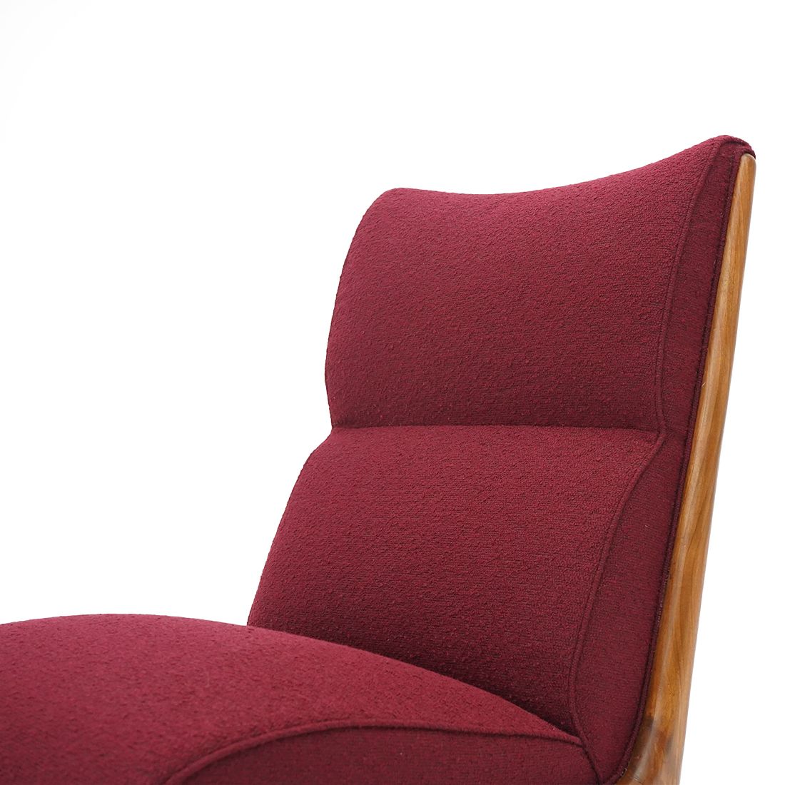 photo vinterior Pair Of Wooden And Bouclé Armchairs, 1940s