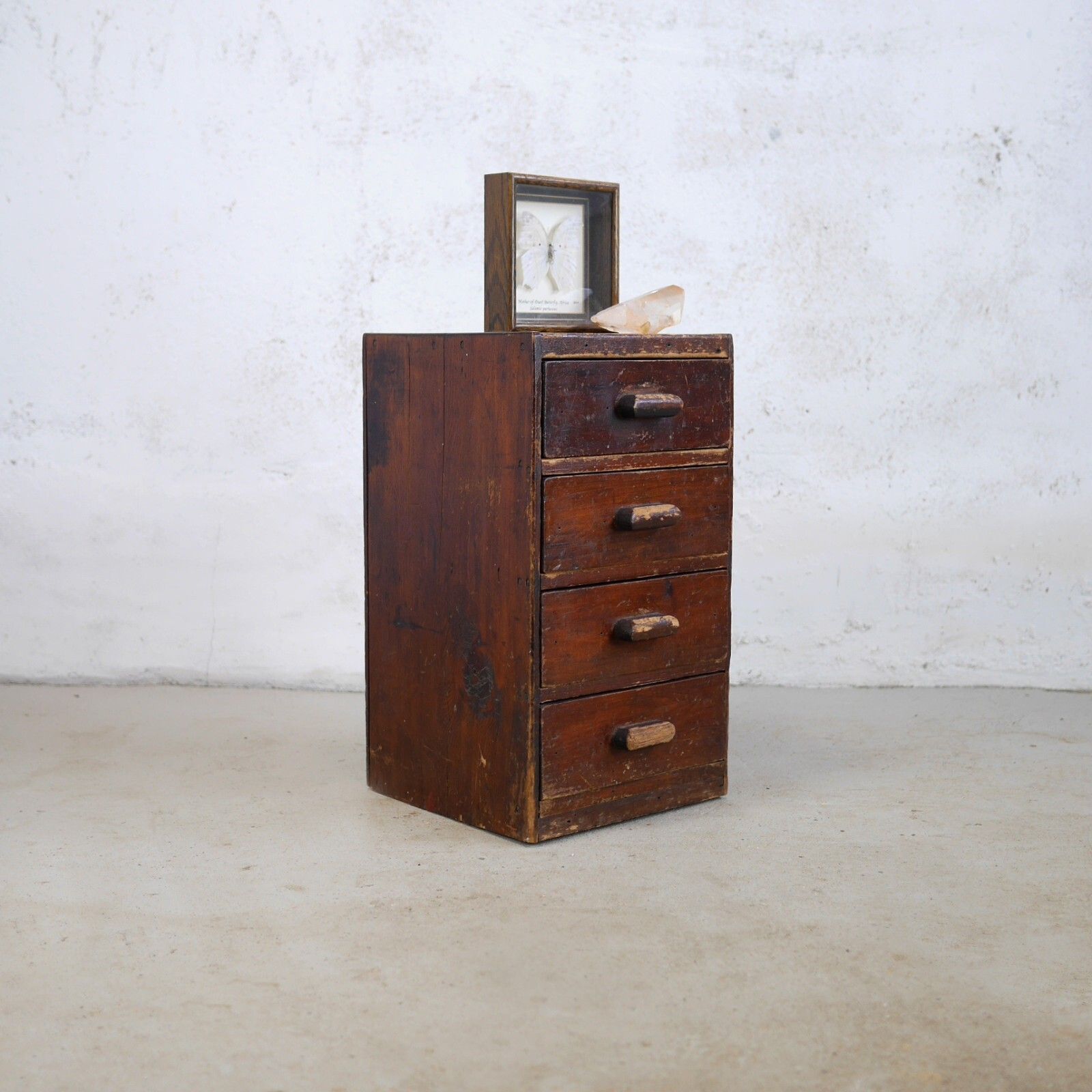 Antique Pitch Pine Scratch Built Table Top Apothecary 4 Drawers Vintage #102920 photo for sale