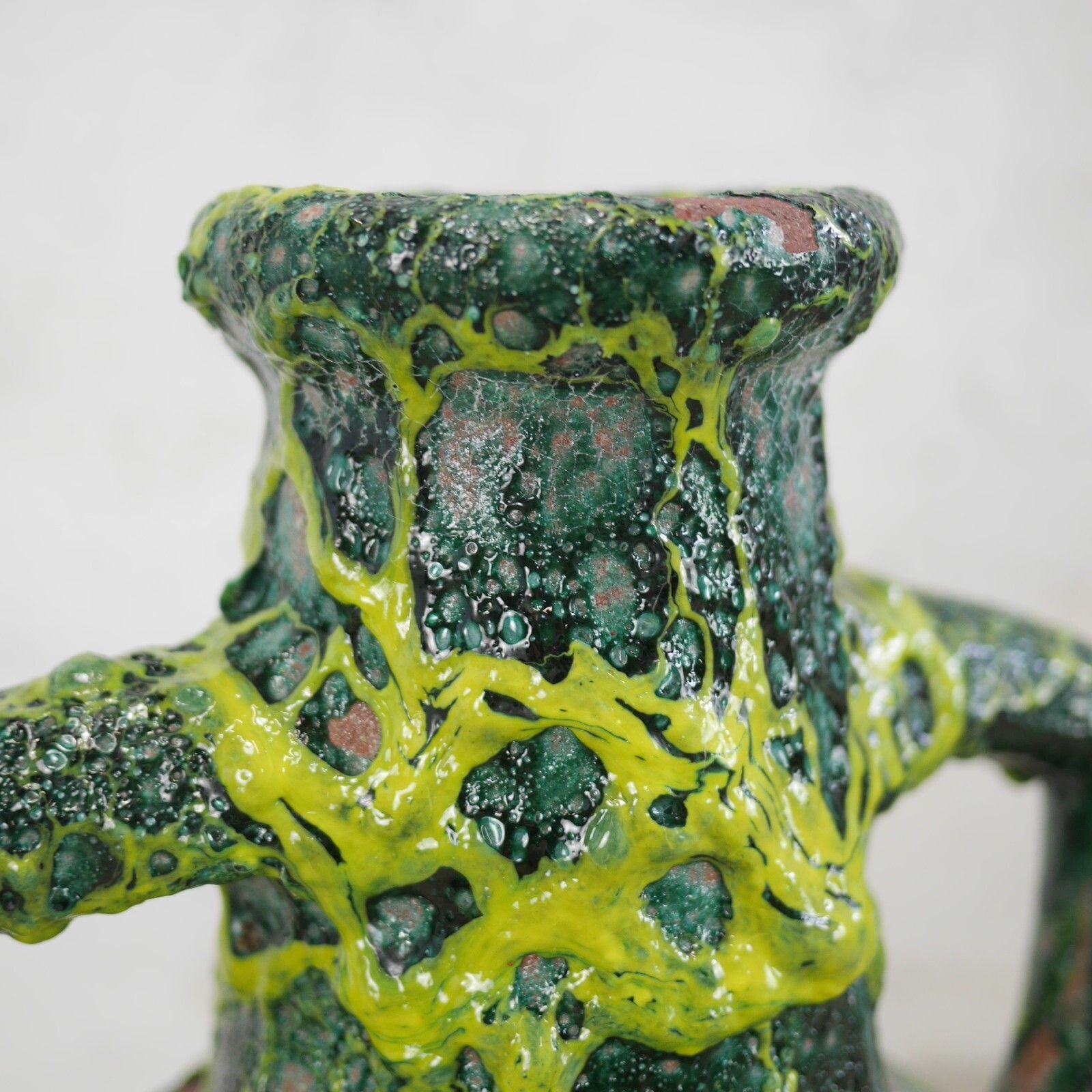 photo furniture Terracotta Green Fat Lava Glazed Olive Jar Rustic Vase Urn Pot Amphora #102926
