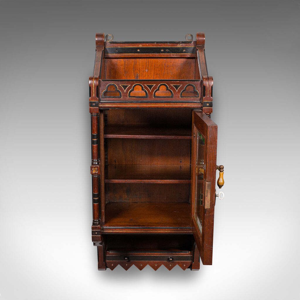 Antique Reception Hall Cabinet, English, Cupboard, Aesthetic Period, Victorian photo Furniture