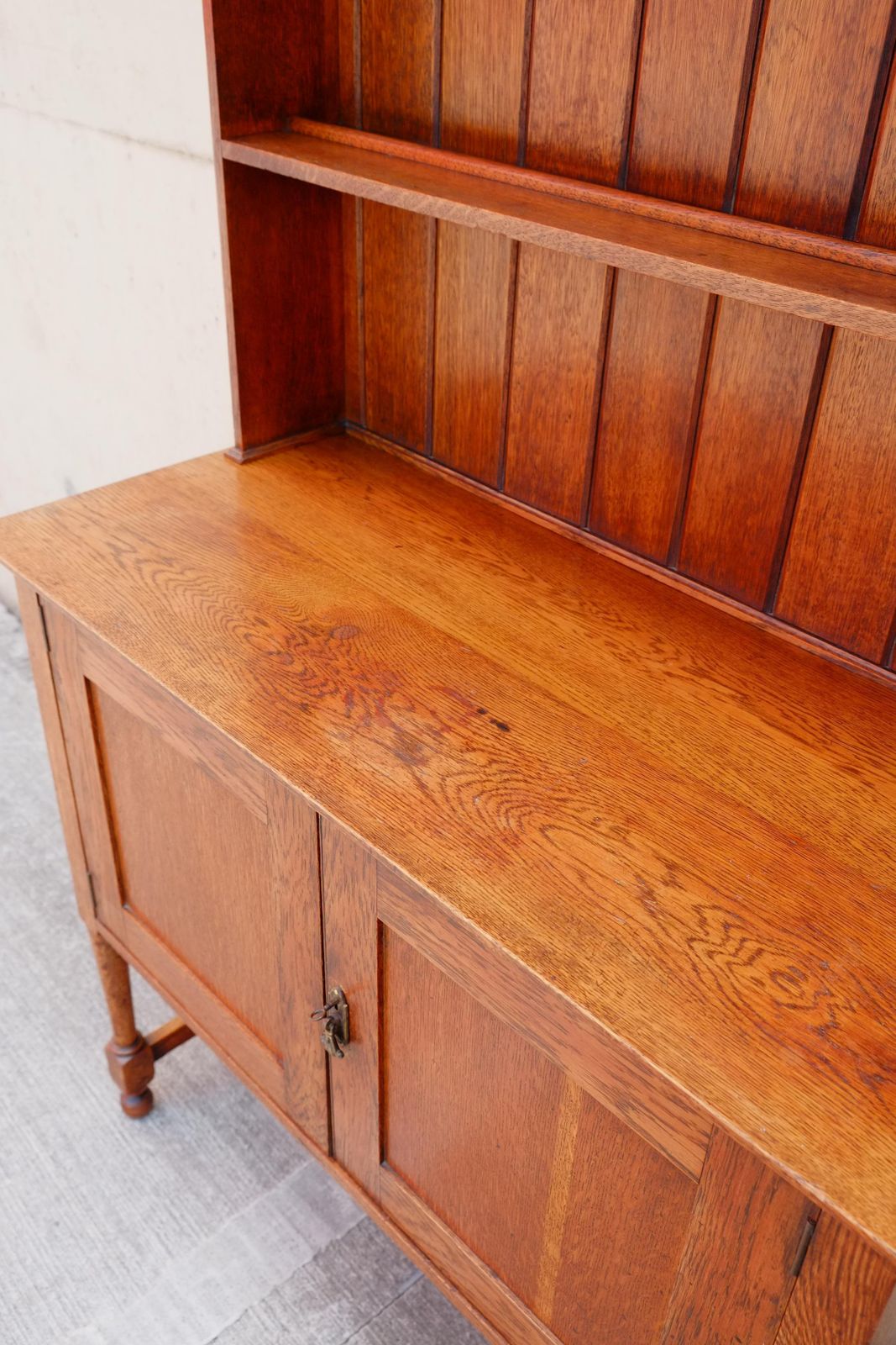 photo for sale Compact Antique Solid Oak Welsh Dresser With Plate Rack