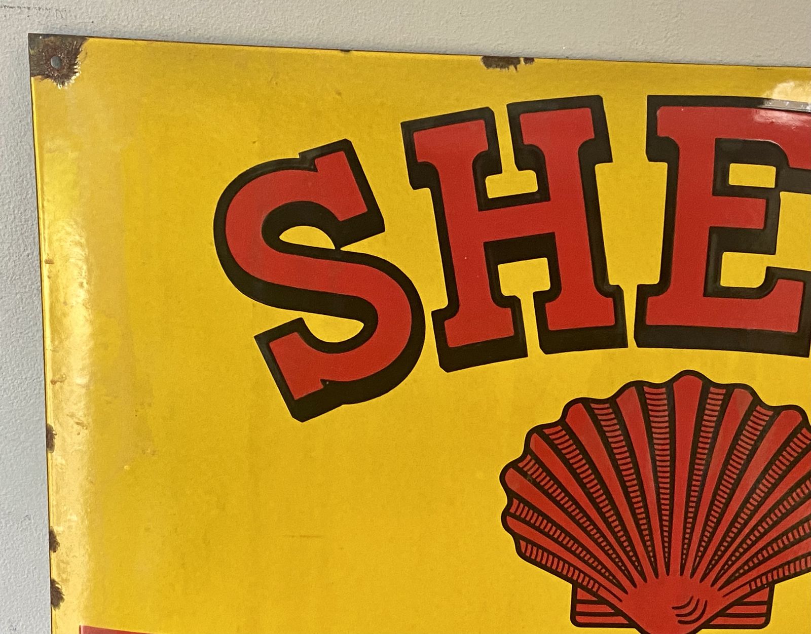 photo for sale Shell Motor Oil Garage Automotive Sign Automobile Gas Petrol Dealer Dealership Advertising Service Station Old Stickman Clam Petrol Can Jug Bp Essso