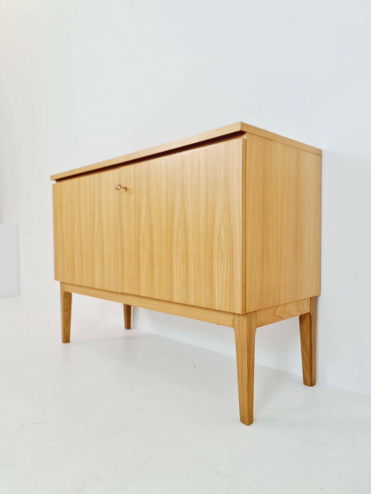German Mid Century Oak Record Cabinet, Sideboard By Flb Möbel Fabrik, 1950s photo furniture