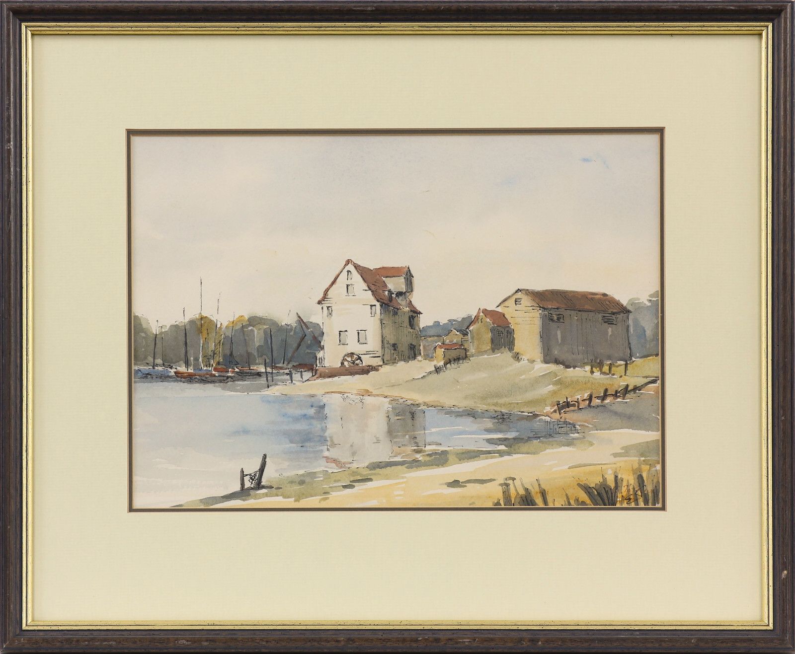 Watercolour By Elsa Totman The Tide Mill Woodbridge 1977 photo Art