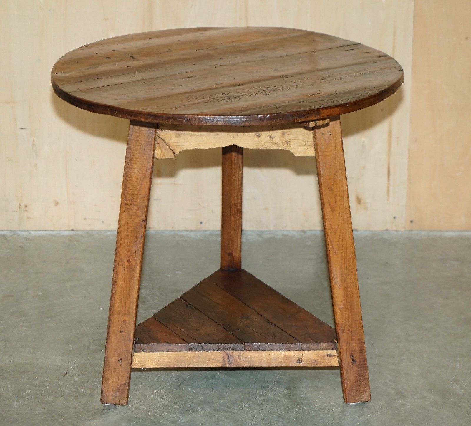 19th Century Primative Pine Cricket Table Stunning Timber Patina Must See Pics photo furniture