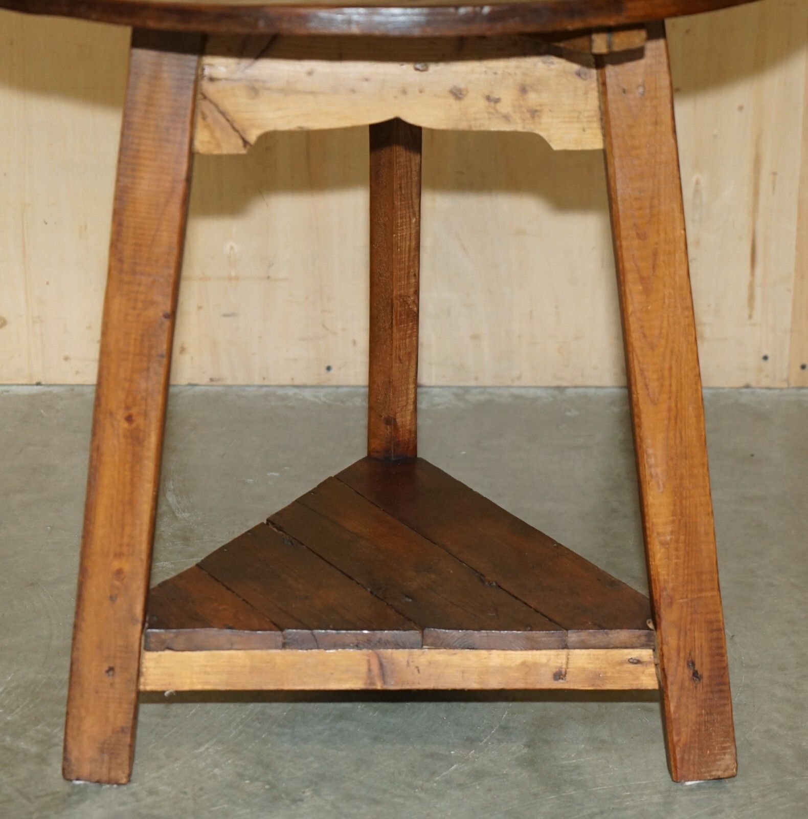 19th Century Primative Pine Cricket Table Stunning Timber Patina Must See Pics photo vintage