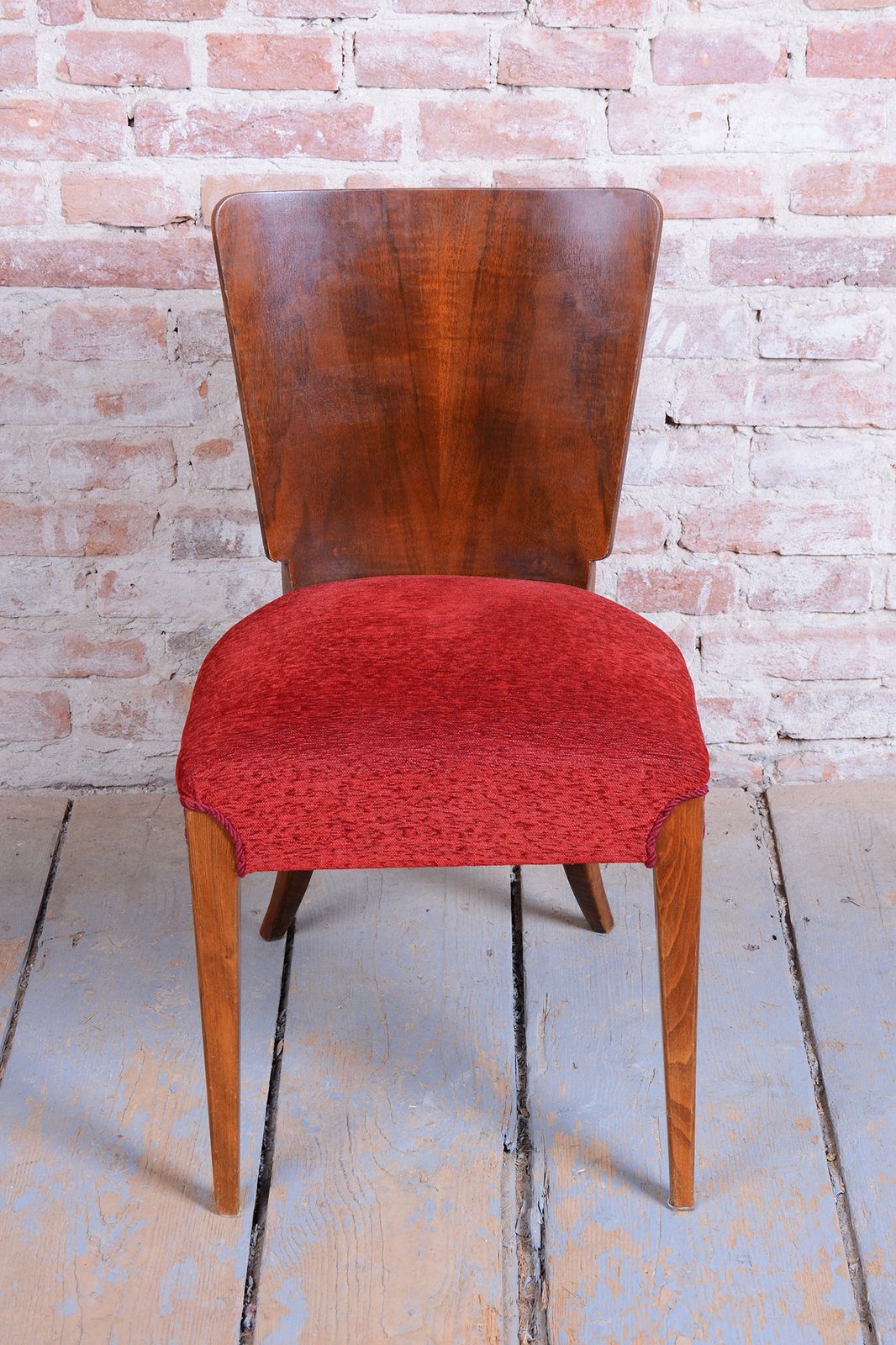 Set Of 4 Original Art Deco Chairs, J. Halabala, Up Zavody, Walnut, Czech, 1940s photo for sale