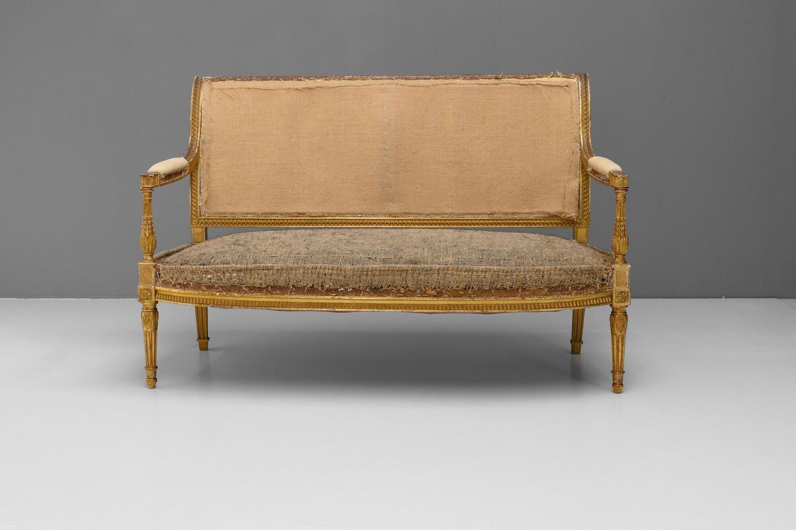 Gilded French Settee, 1900s, Walnut photo furniture