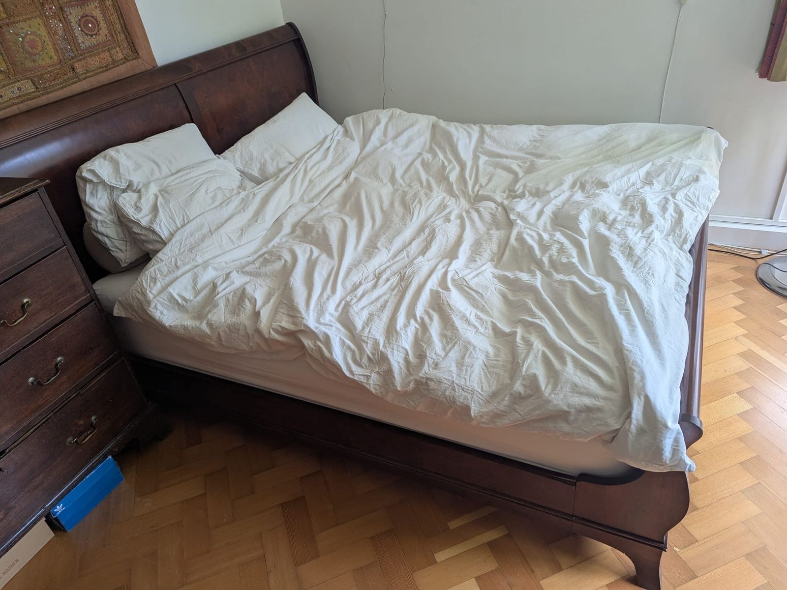 Rrp £1600 Laura Ashley Solid Birch Super King Bed With Free New John Lewis Aerobed Supermattress photo for sale