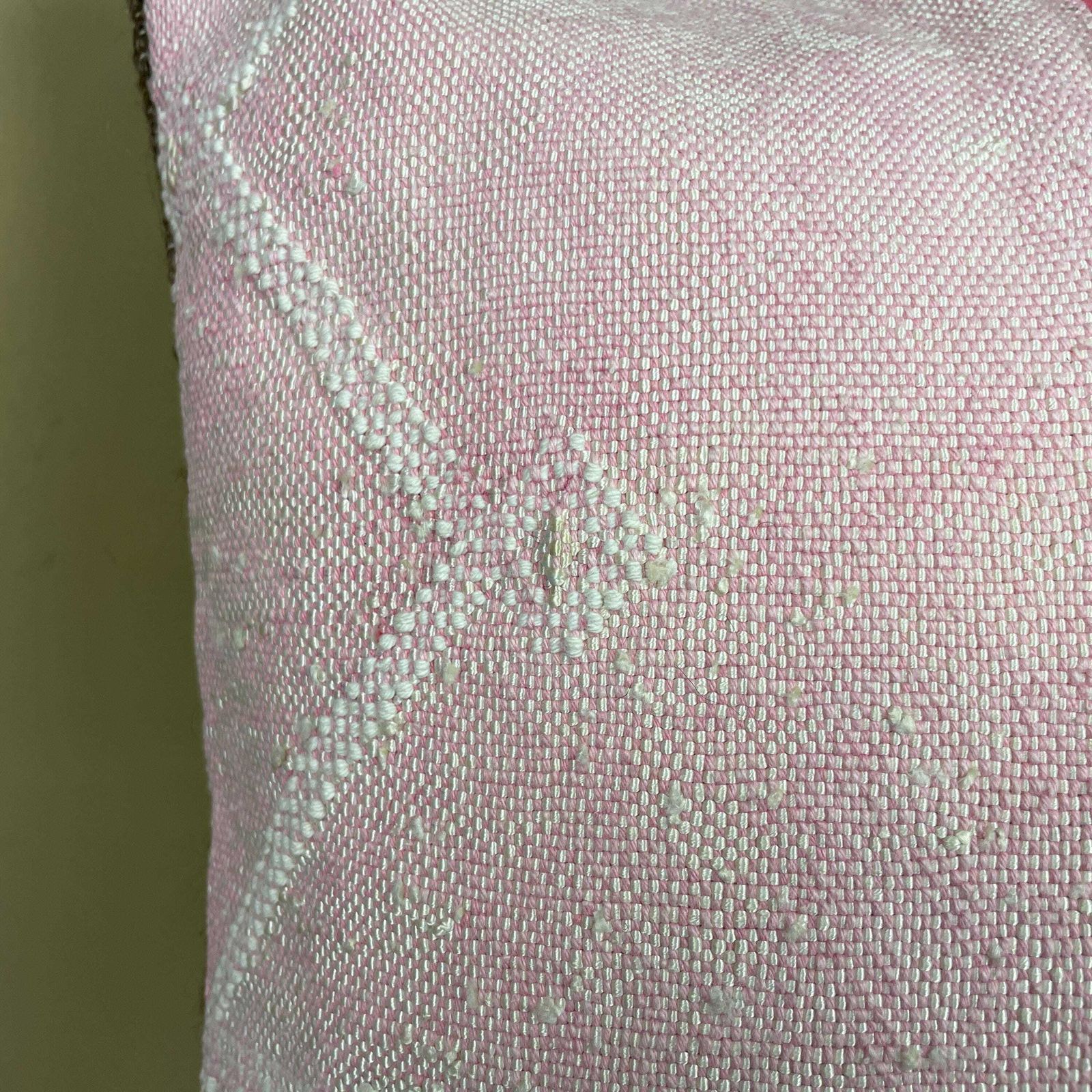 Moroccan Kilim Berber Cushion Antique Carpet Pillow Feather Handmade 60x40cm Feather Filled Handwoven Pink Traditional Rectangle Vintage photo furniture