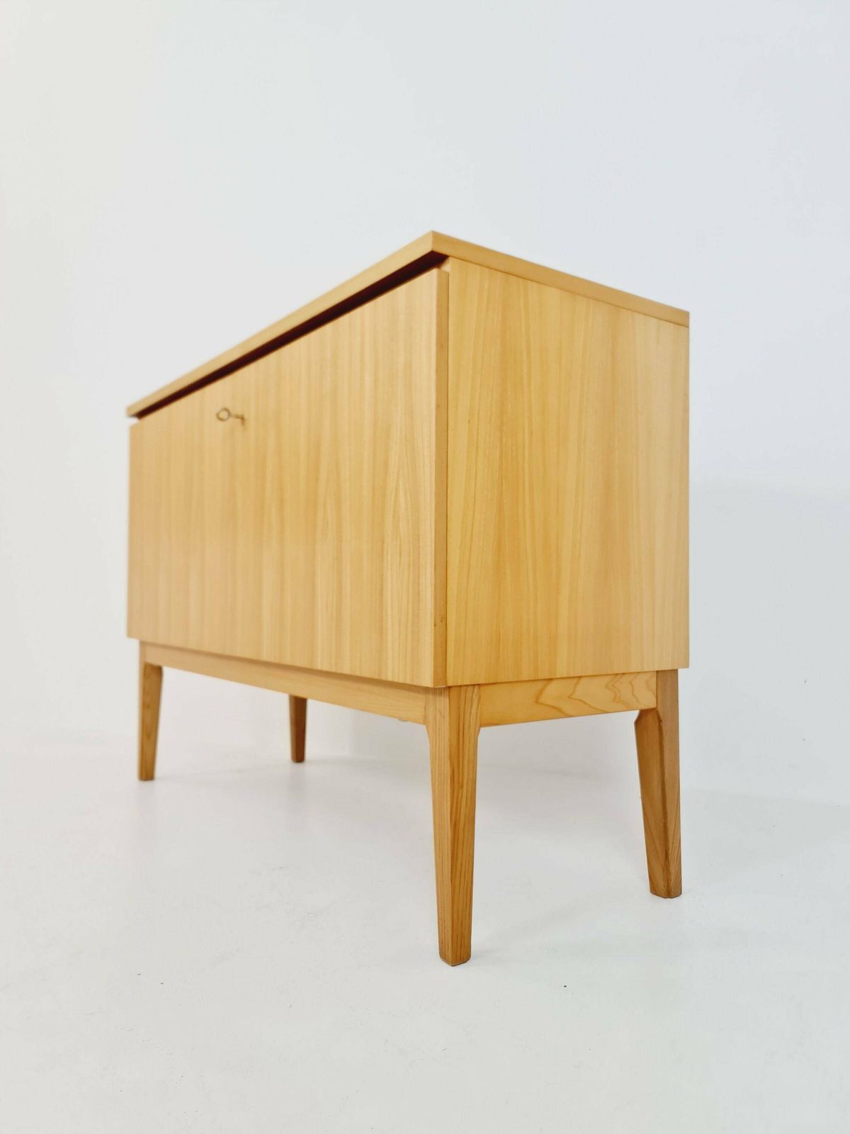 photo furniture German Mid Century Oak Record Cabinet, Sideboard By Flb Möbel Fabrik, 1950s