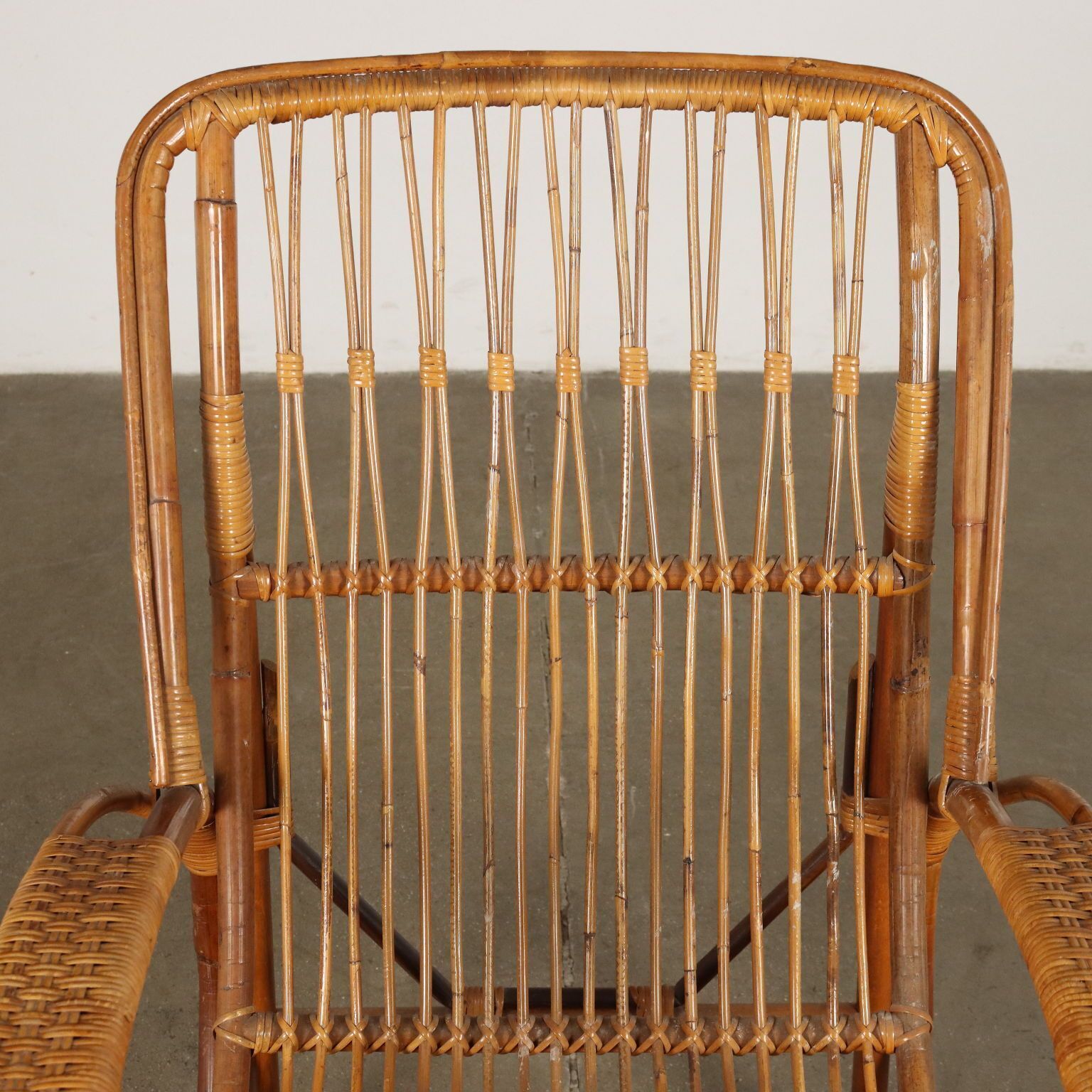 Vintage 1960s Armchair Wicker Italy photo for sale