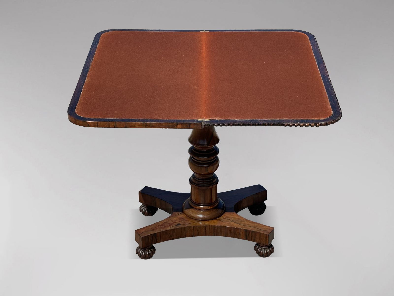 19th Century William IV Period Rosewood Fold Over Card Table photo vintage