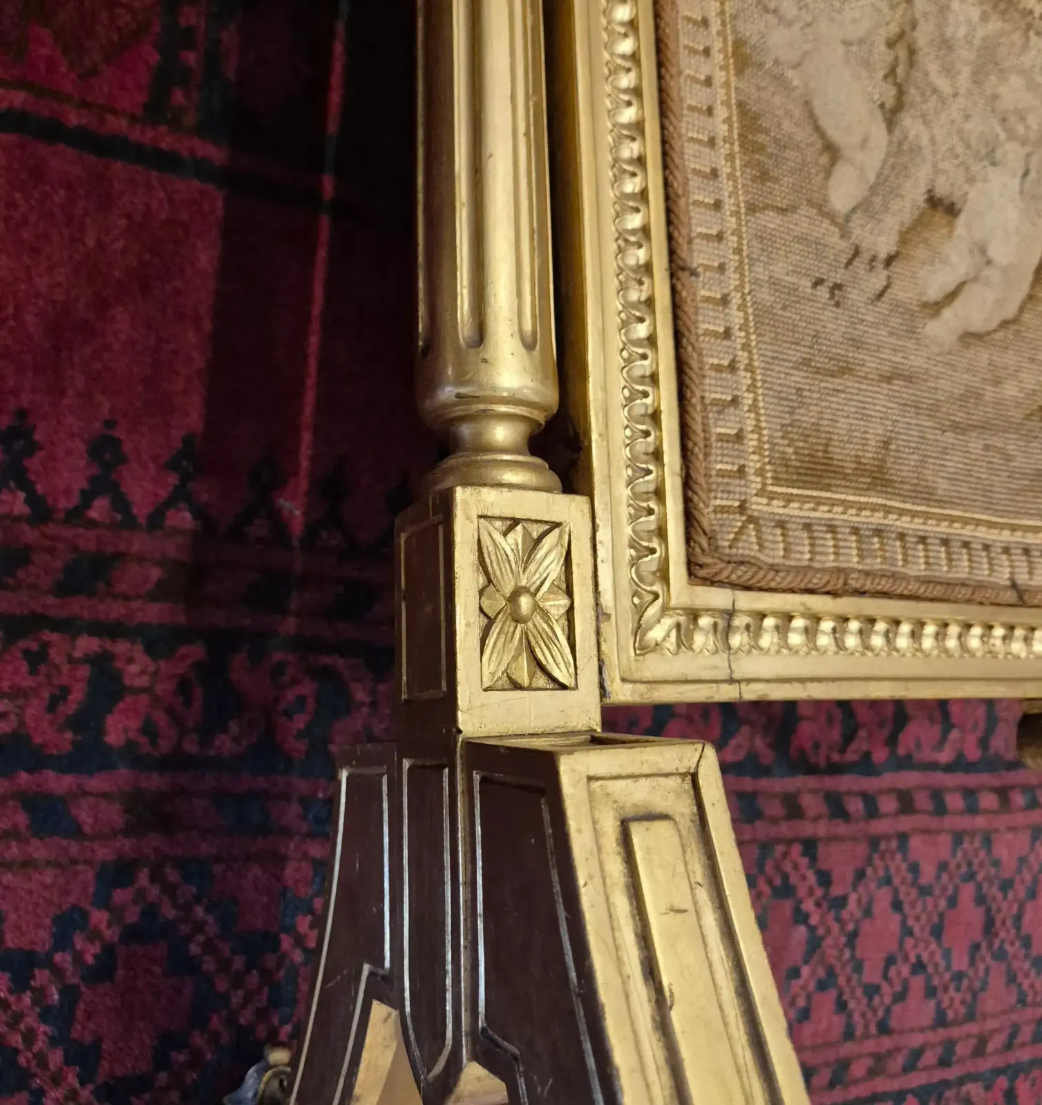 Home Fixtures Louis XV Style Gilded Wood Firescreen, 19th Century photo