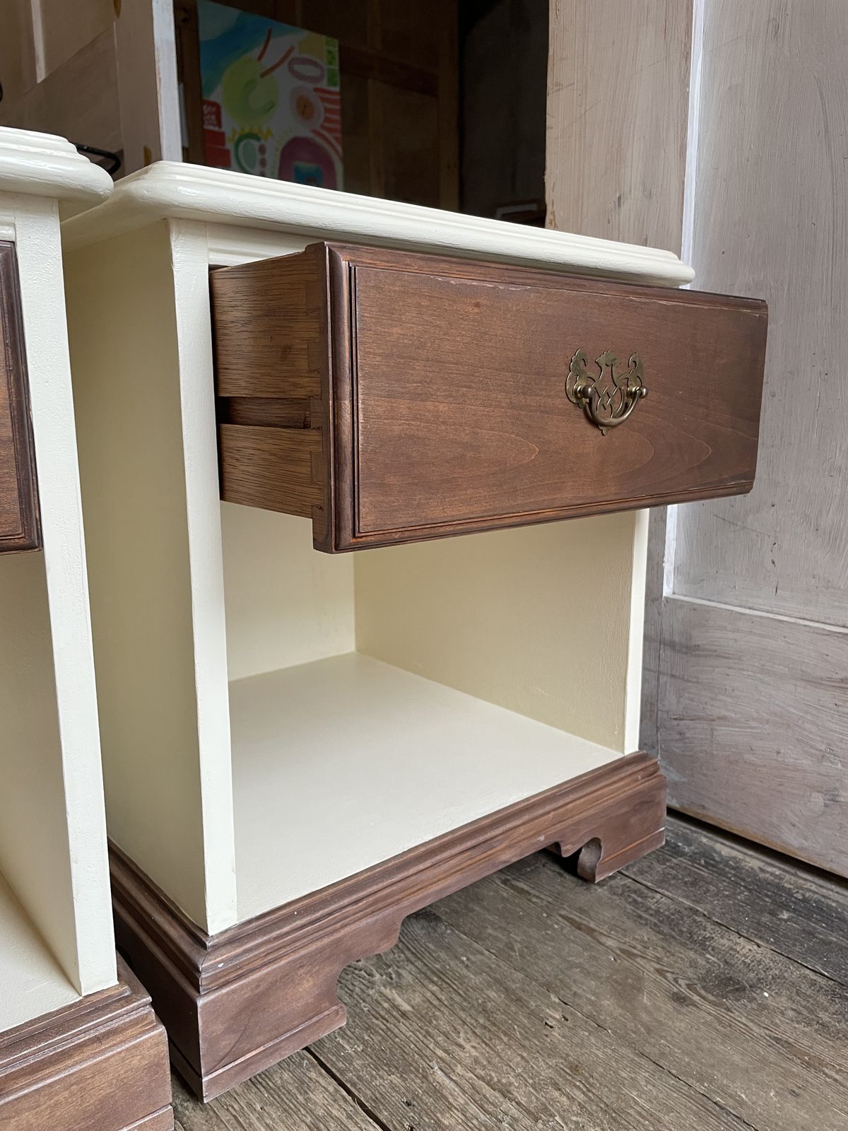Pair Younger Bedside Tables Refinished photo vinterior