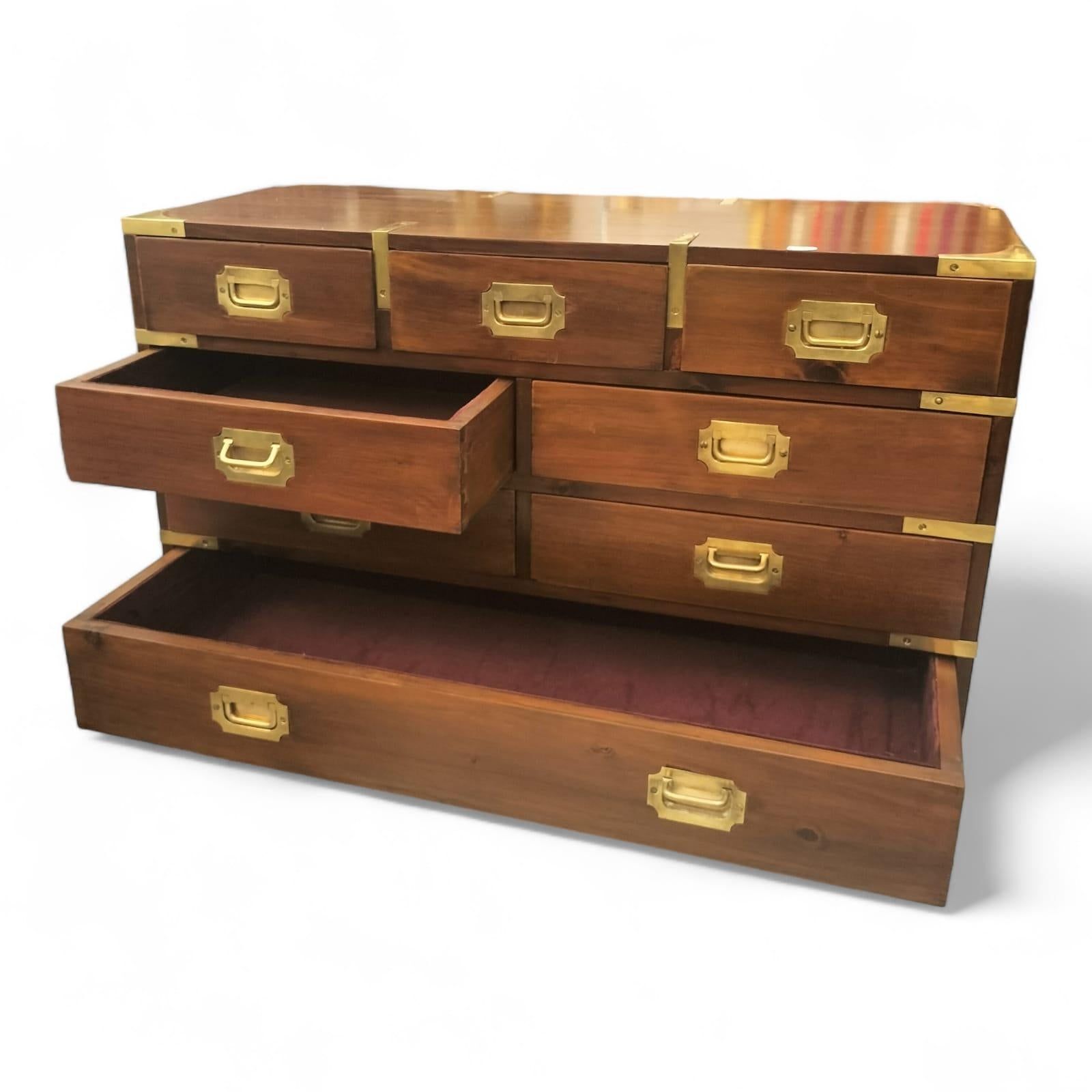 19th Century English Campaign Marine Chest Of Drawers In Mahogany photo Furniture
