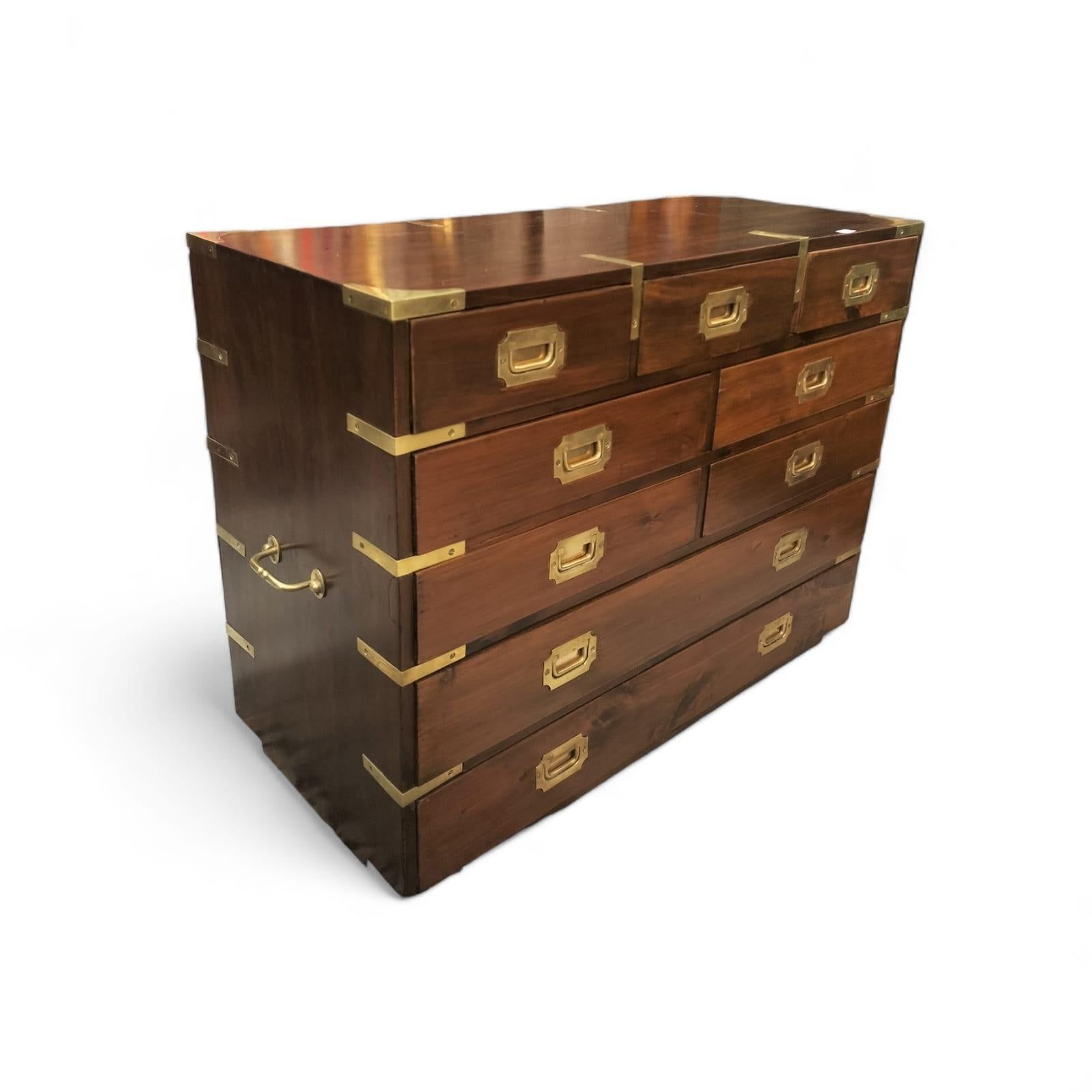 19th Century English Campaign Marine Chest Of Drawers In Mahogany photo buy