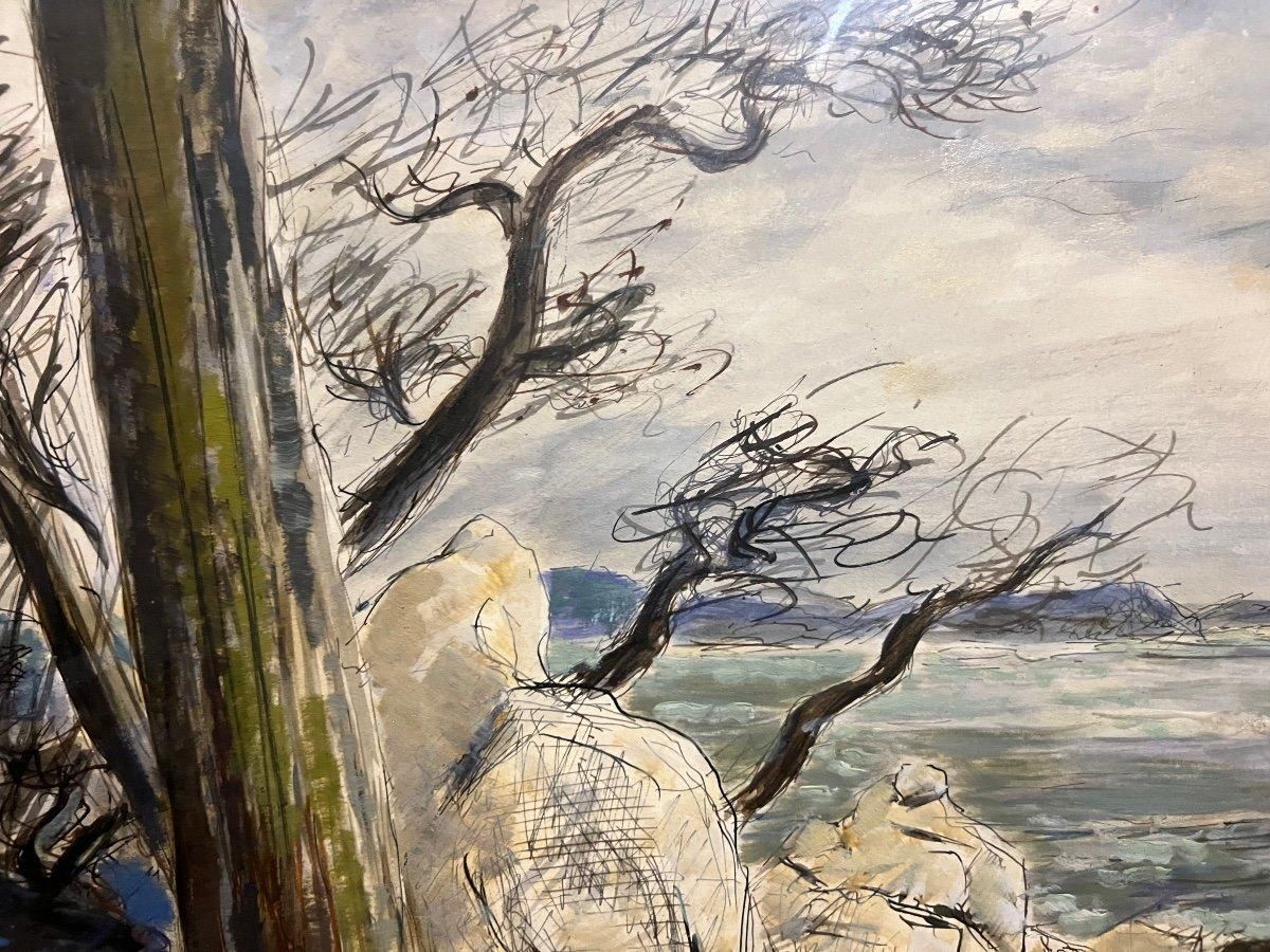 Gouache Painting By Michèle Cascella (1892 1989) photo furniture