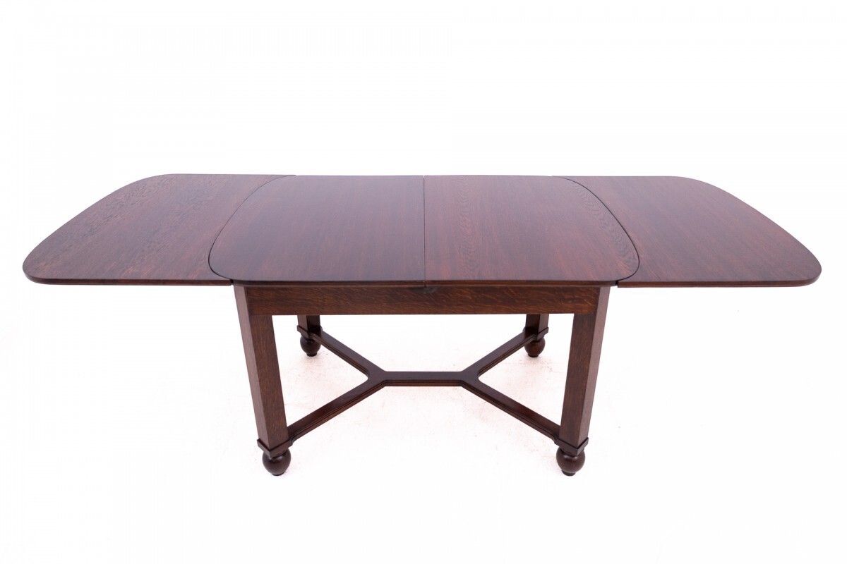 Art Nouveau Table With Chairs From The 1930s, Poland. After Renovation. photo vintage