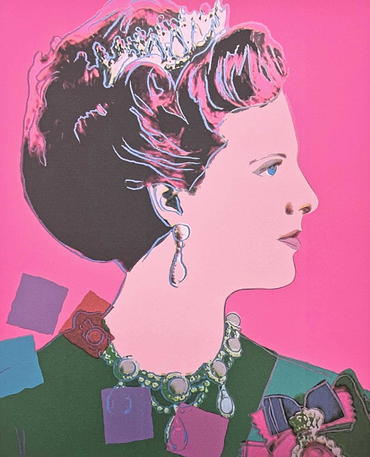 Andy Warhol  Queen Margrethe   Signed, Numbered Edition Of 100, 38 X 56 Cm, Edition Leo Castelli