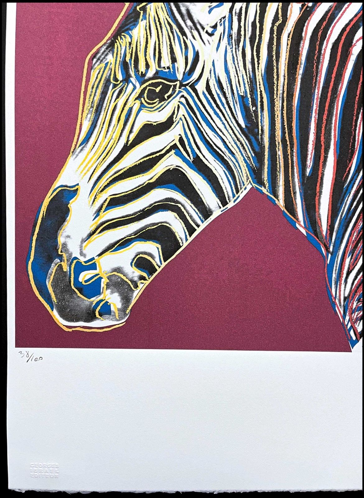 Andy Warhol  Grevy’s Zebra   Signed, Certificate, Limited Edition Of 100, 38 X 56 Cm, Edition Leo Castelli #Warhol photo for sale
