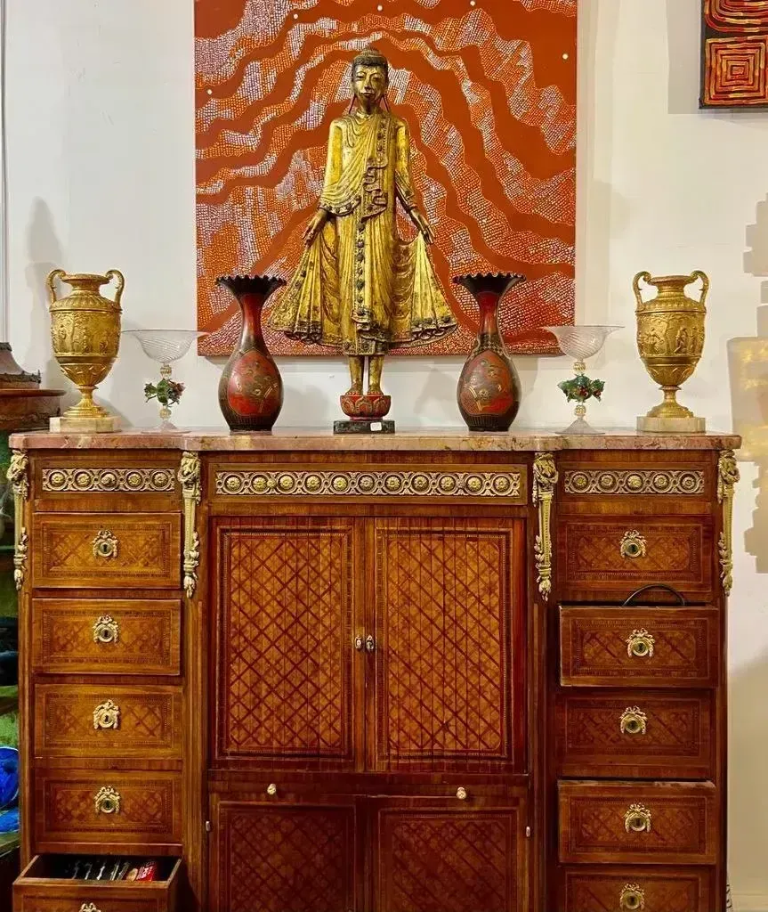 Late 19th Century Louis XV Transition Style Cabinet