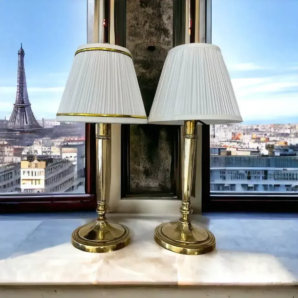 Early 19th Century Pair Of Louis XVI Directoire Style Candlestick Lamps photo for sale