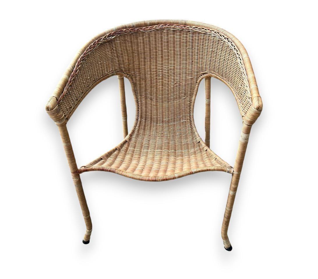 Furniture Mid Century Modern Pair Of Wicker Armchairs By Francis Mair photo
