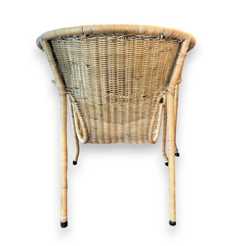 photo vinterior Mid Century Modern Pair Of Wicker Armchairs By Francis Mair