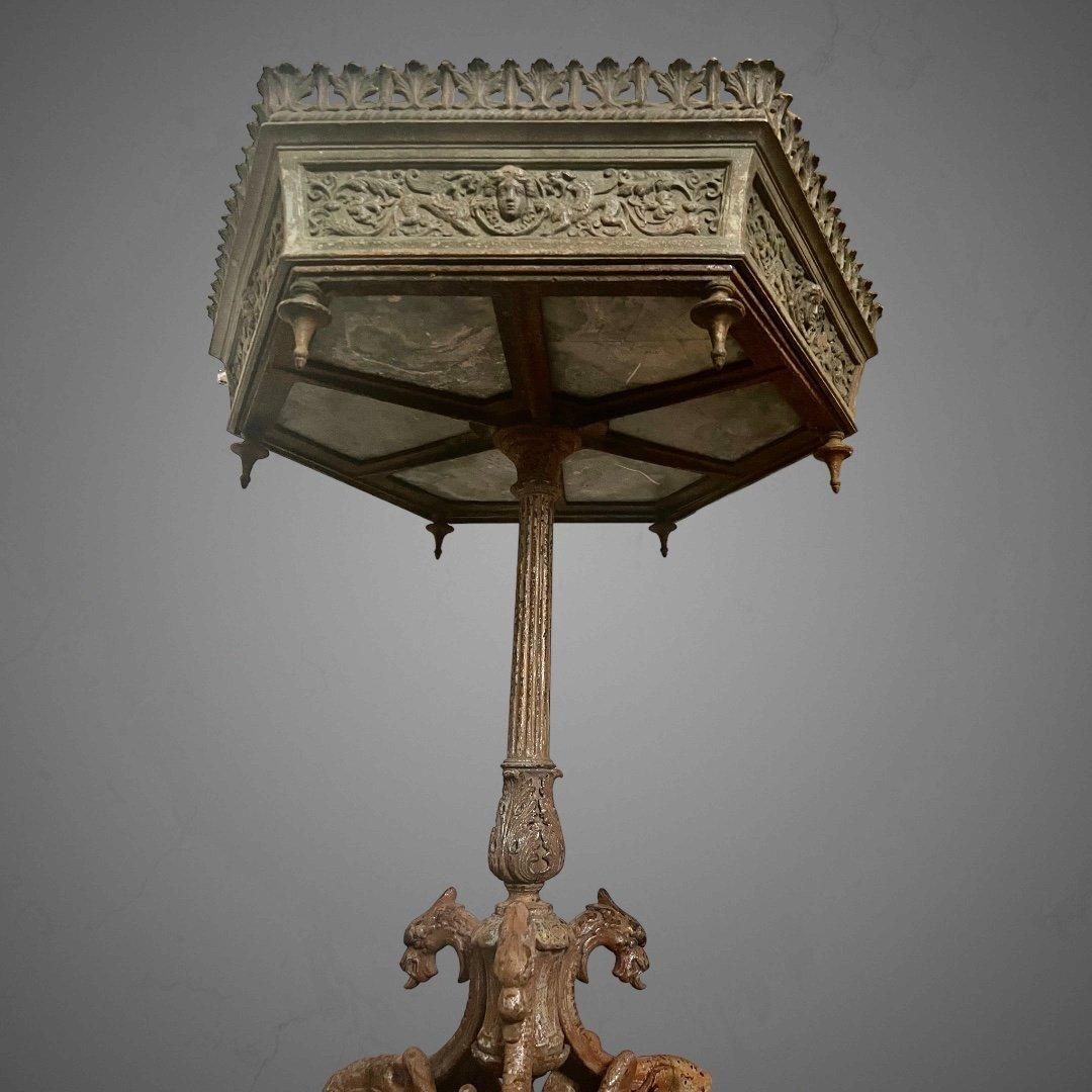 19th Century Large Hexagonal Bronze Jardiniere In The Style Of Victor Paillard photo buy