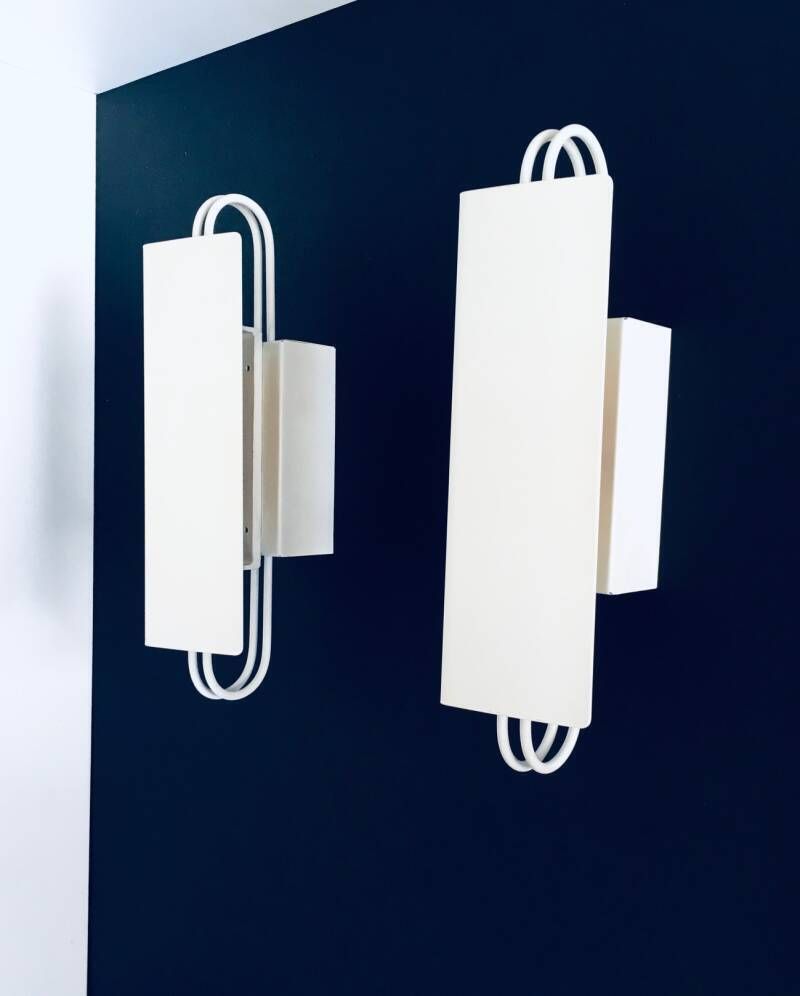 Postmodern Architectural Design Sconce Wall Lamp Set, Belgium 1980's photo for sale