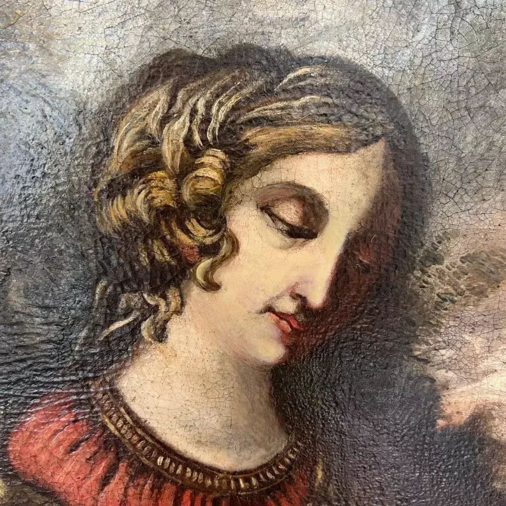 Early 17th Century Tuscan School Oil Painting On Canvas `Virgin And Child` photo 4369.0