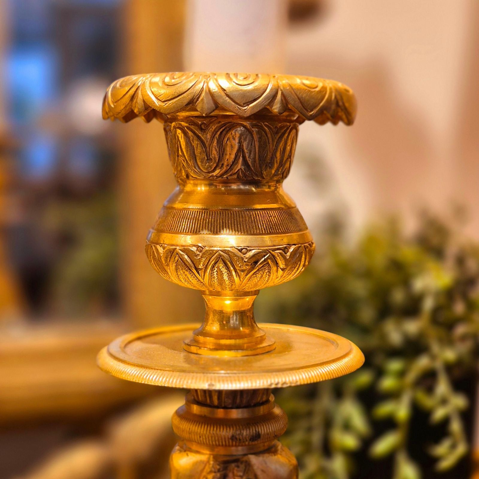 Pair Of Gilt Bronze Retour D`egypte Candlesticks, Empire Period, 19th Century photo for sale