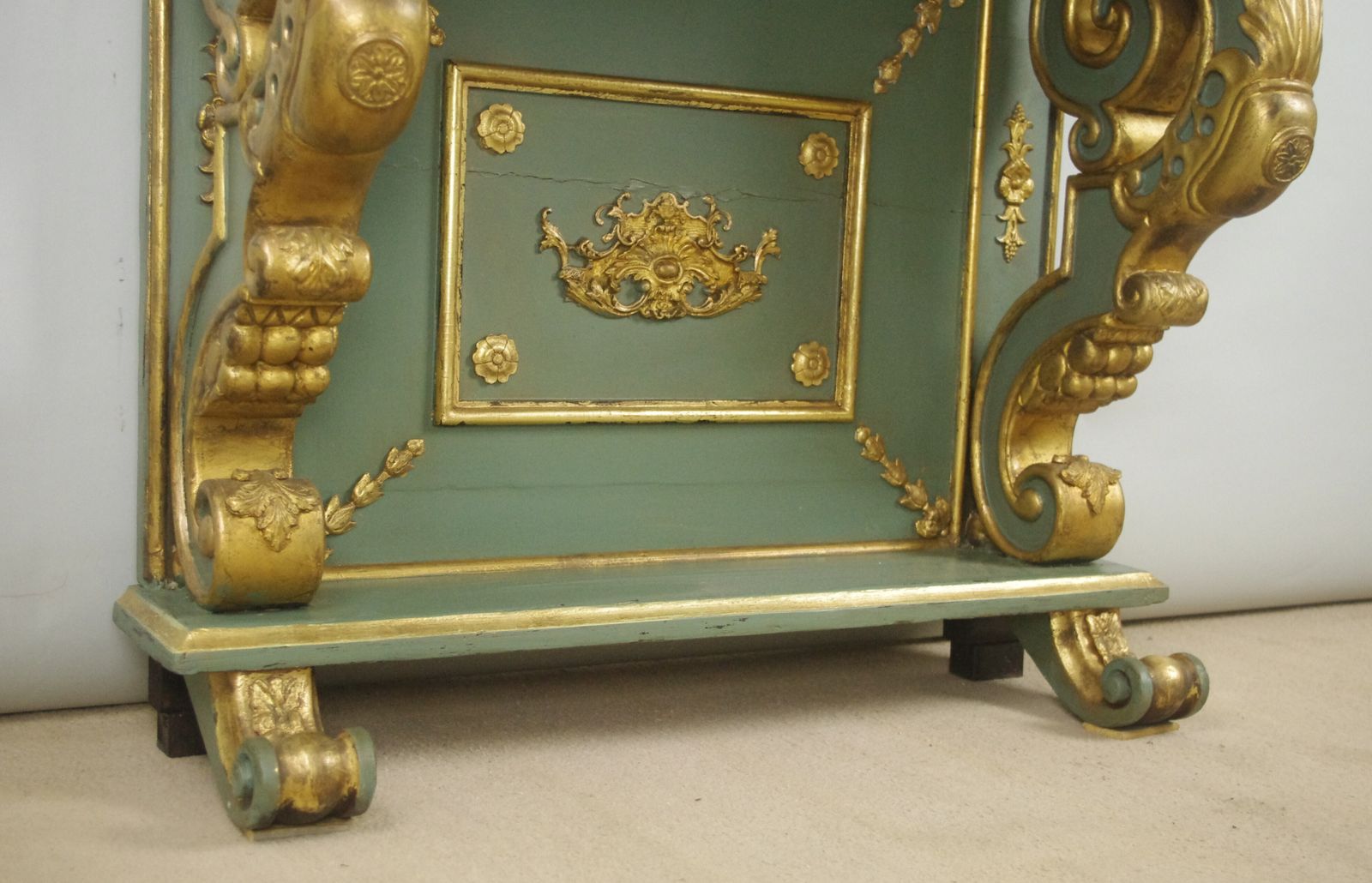 19th Century French Painted And Gilt Console With Marble Top photo vintage