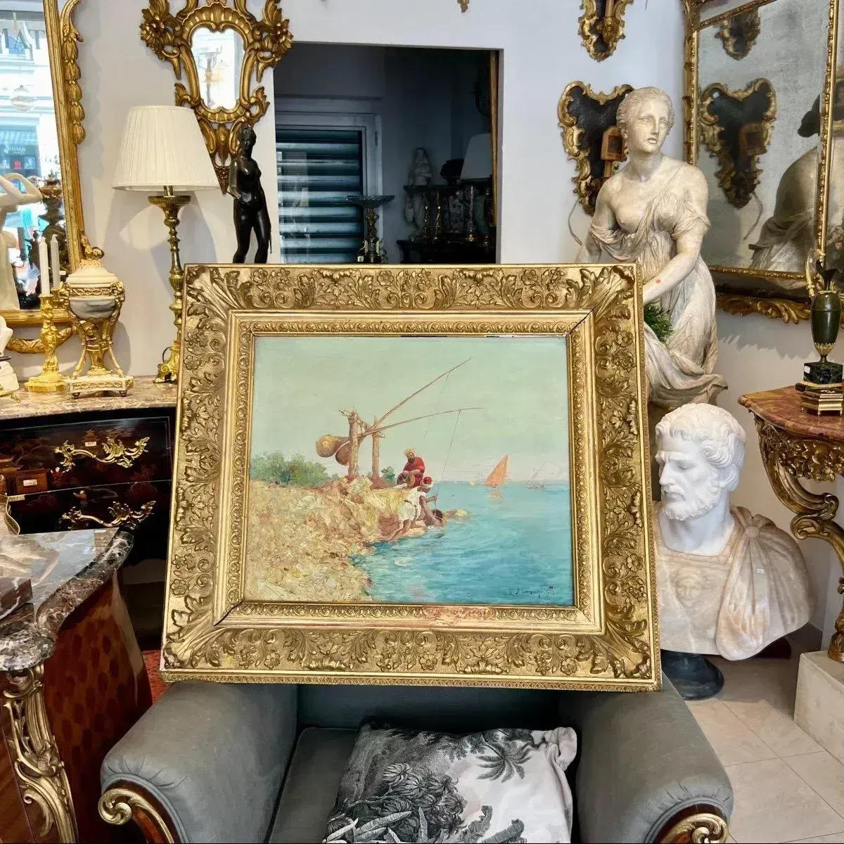 Orientalist Oil On Canvas Painting By Vincent Manago (1880–1936) photo buy